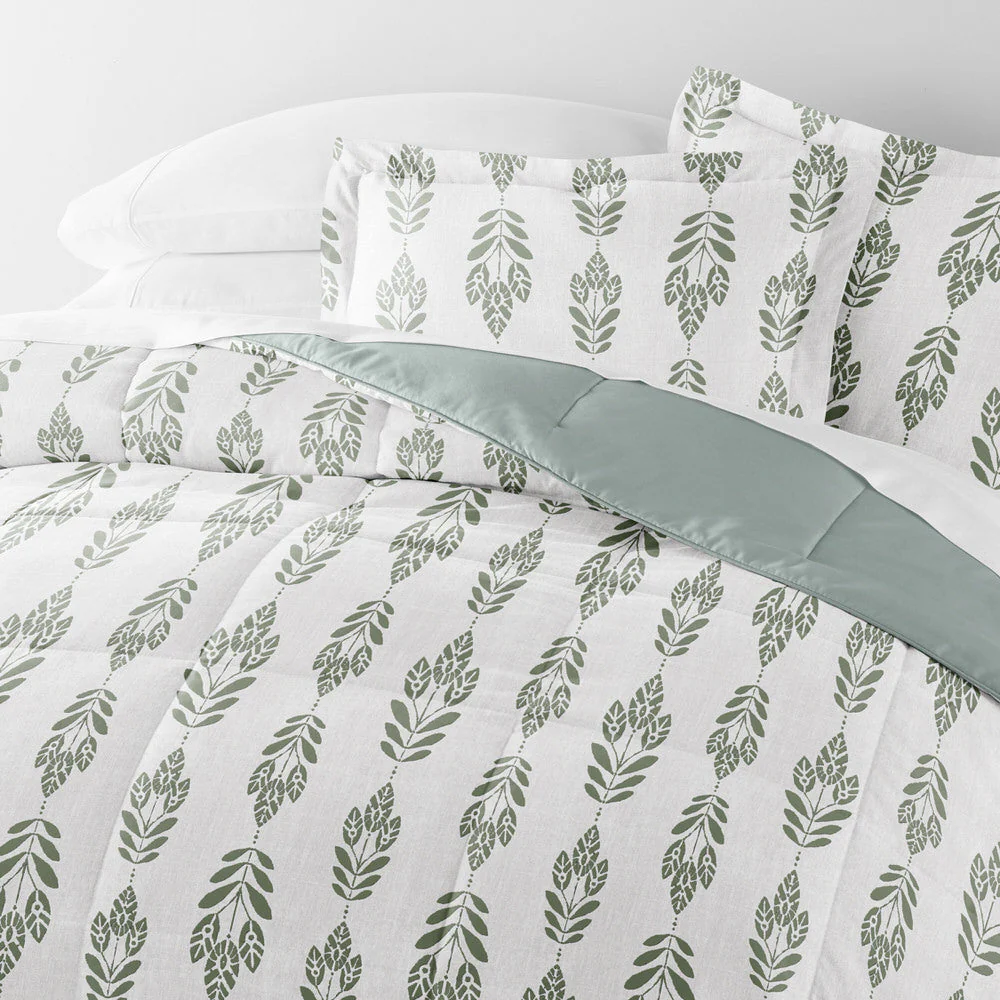 Folk Leaves Reversible Down-Alternative Comforter Set (Sale) - Image 7