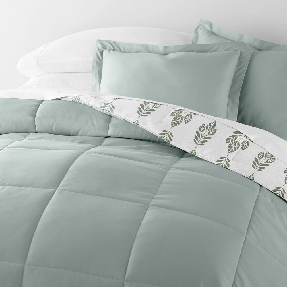 Folk Leaves Reversible Down-Alternative Comforter Set (Sale) - Image 8