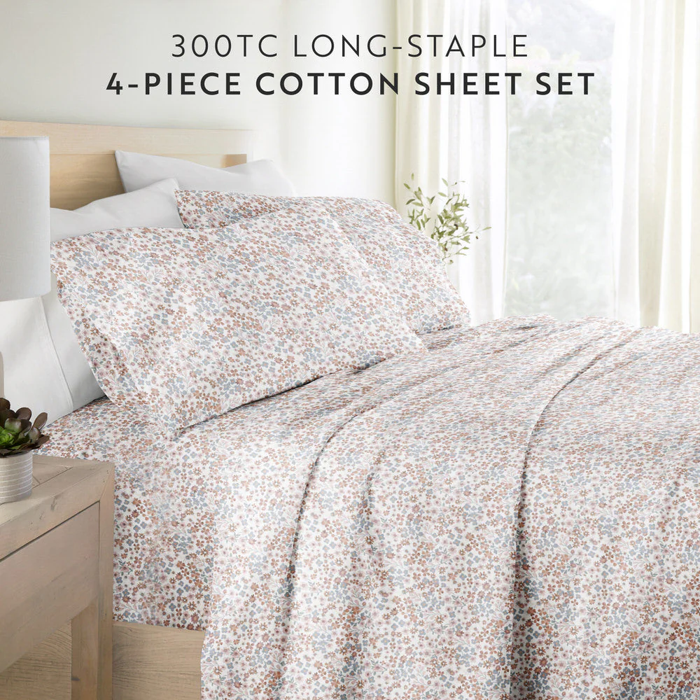 Garden Bloom 4-Piece Long Staple Cotton Sheet Set (Sale) - Image 5