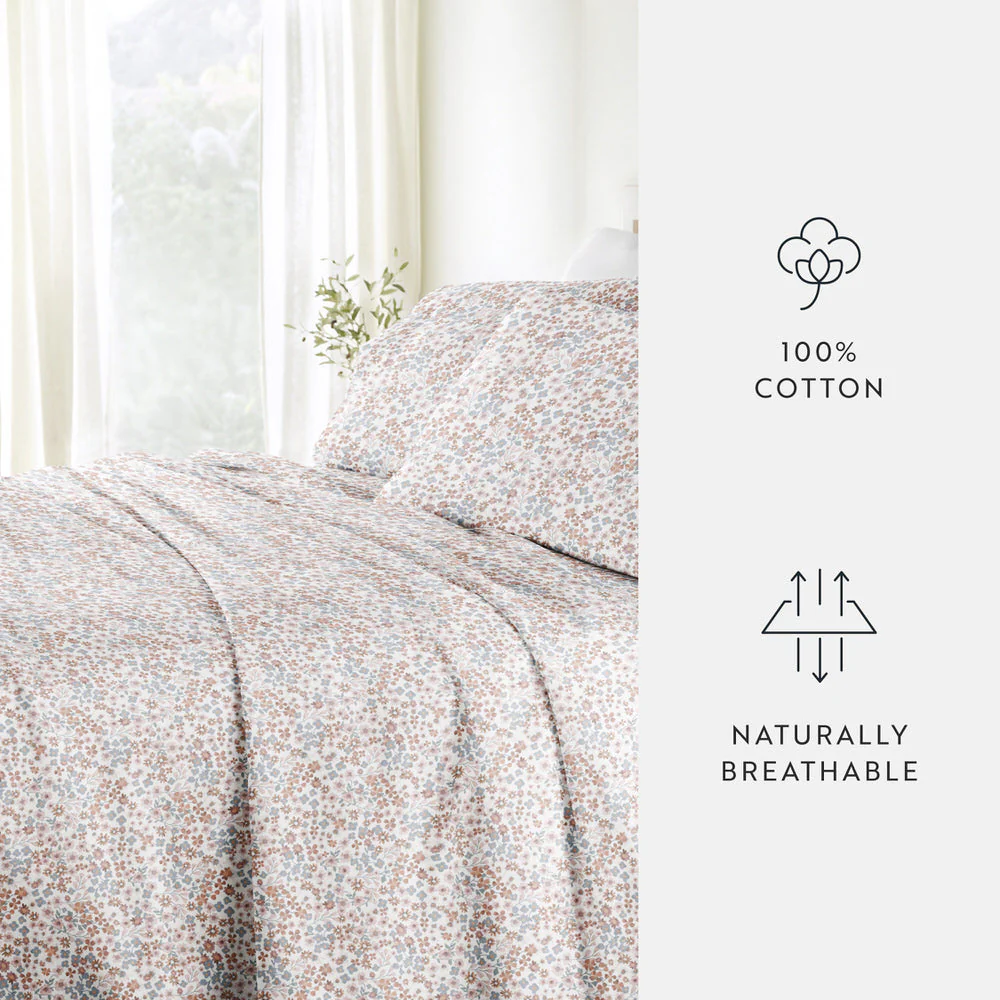 Garden Bloom 4-Piece Long Staple Cotton Sheet Set (Sale) - Image 8