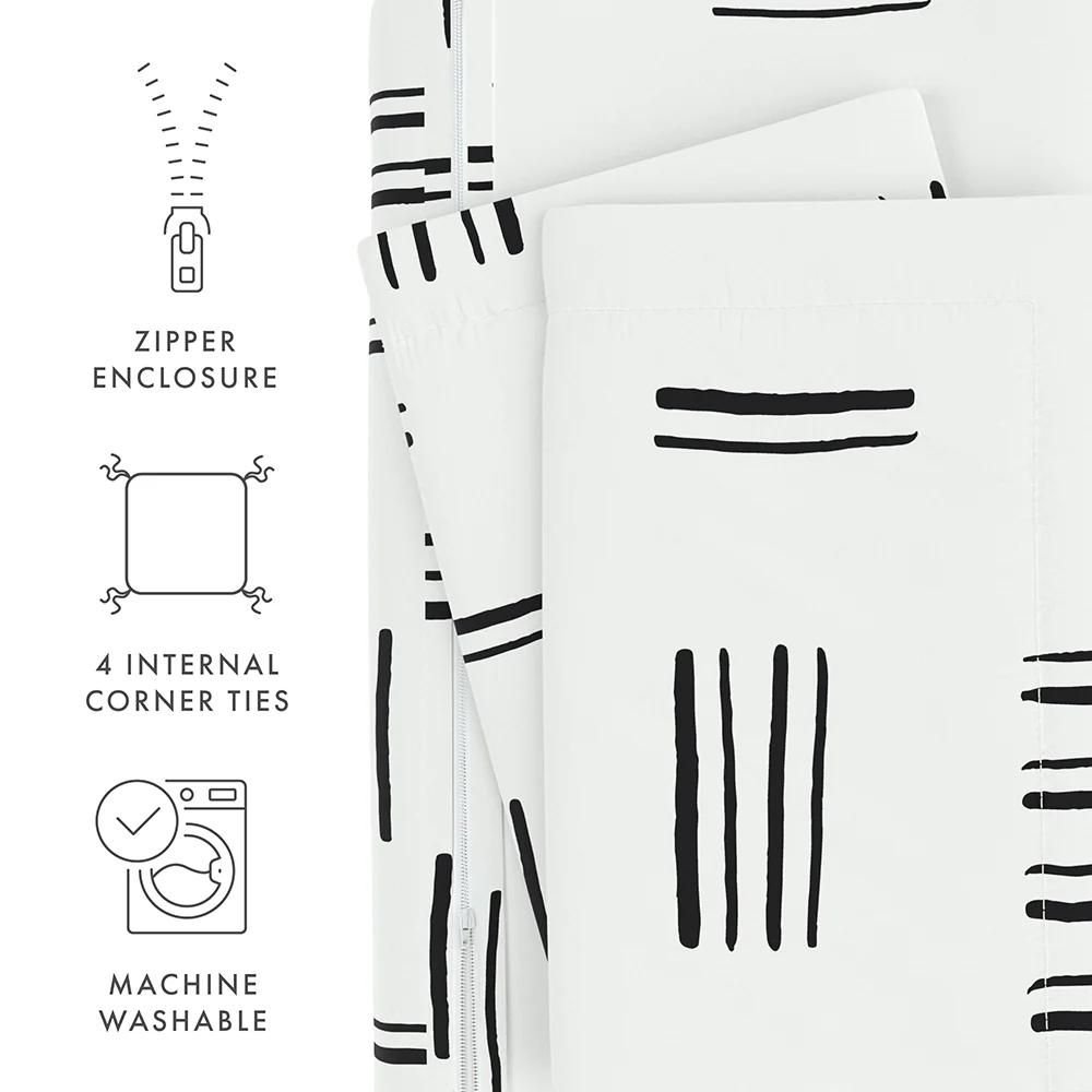 Geo Dash Pattern 3-Piece Duvet Cover Set (Sale) - Image 17