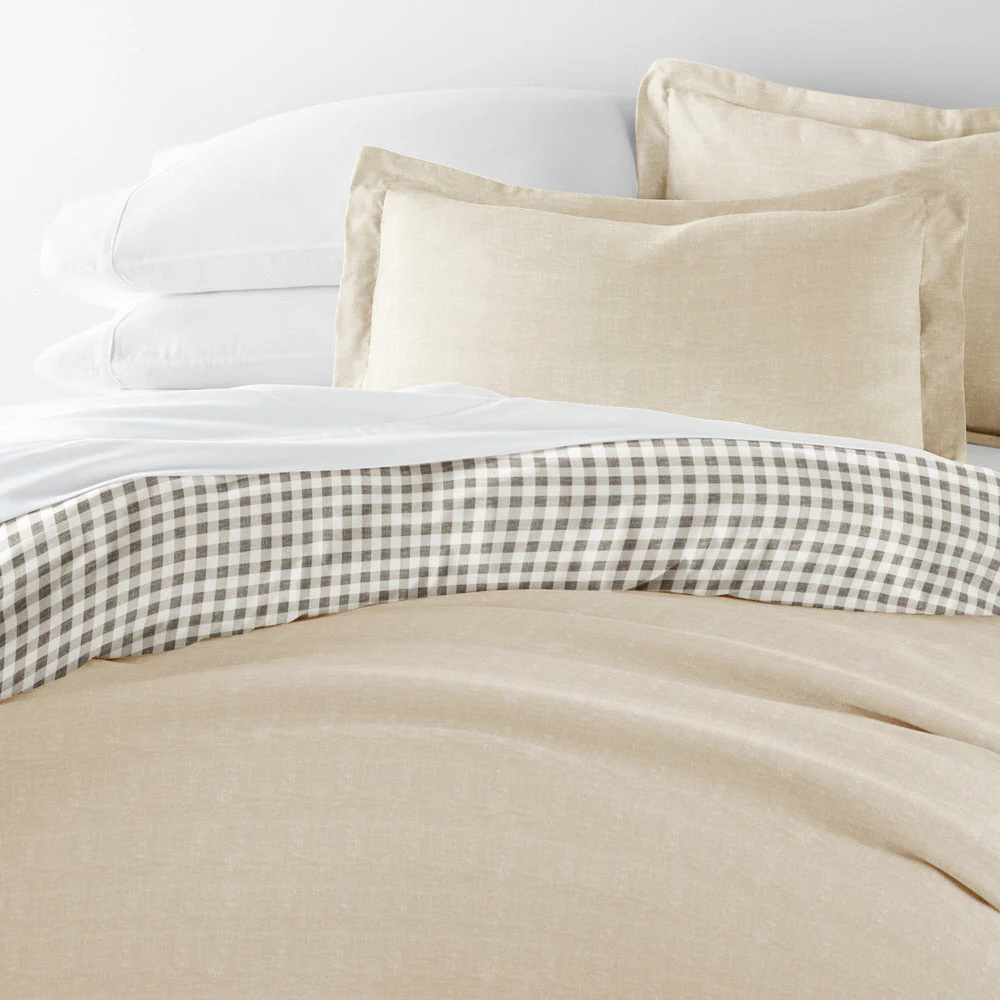 Gingham Check Pattern 3-Piece Reversible Duvet Cover Set (Sale) - Image 10