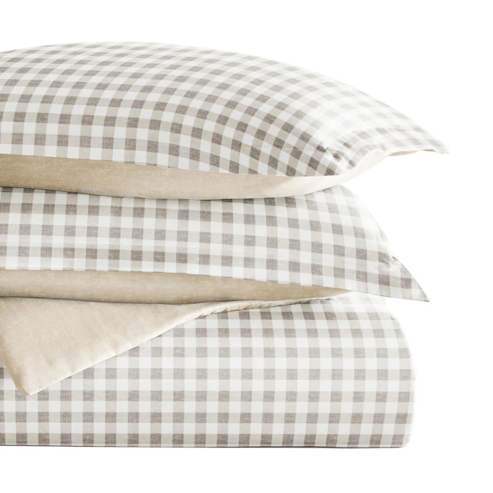 Gingham Check Pattern 3-Piece Reversible Duvet Cover Set (Sale) - Image 11