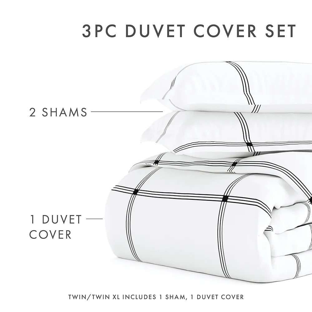 Grid Pattern 3-Piece Duvet Cover Set (Sale) - Image 11