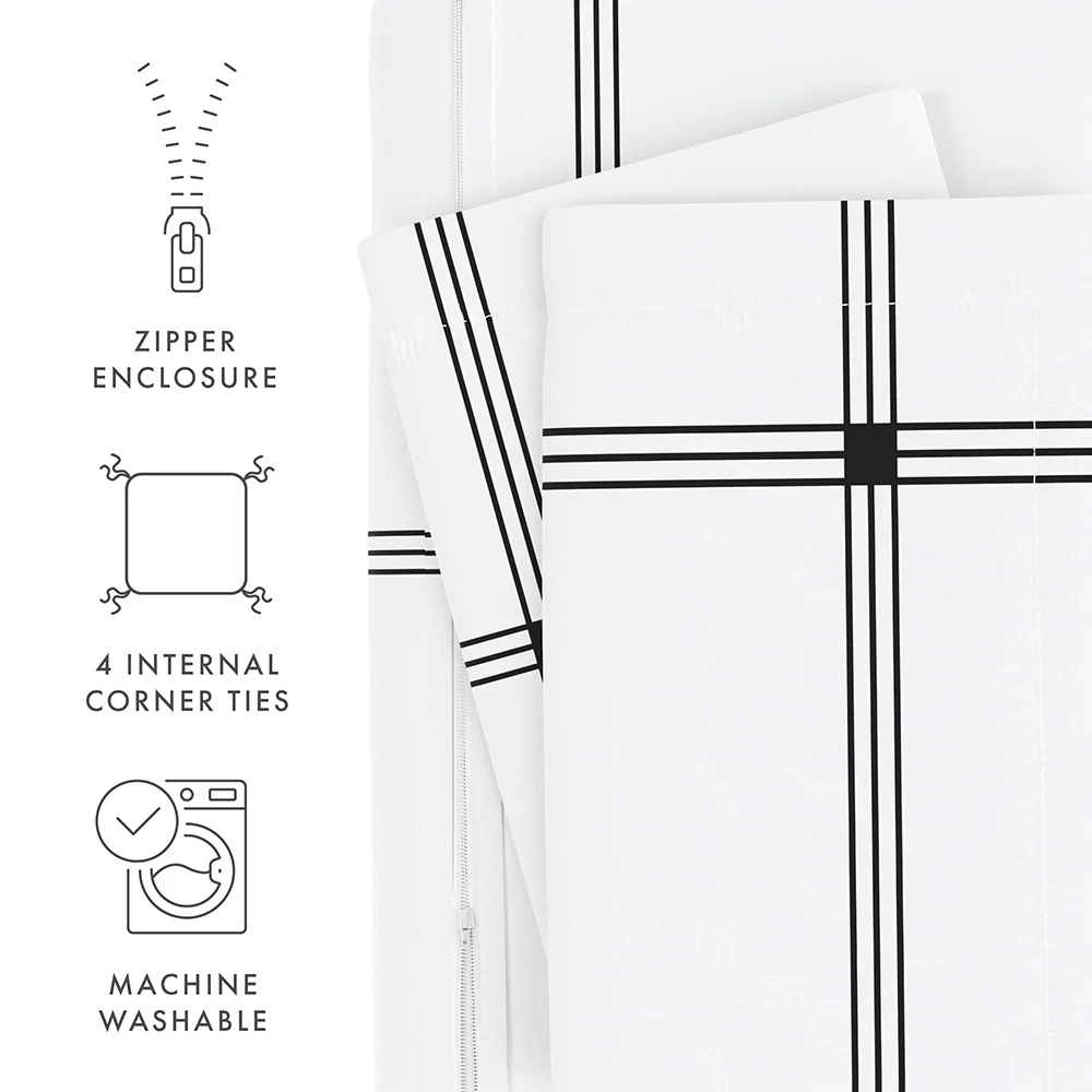 Grid Pattern 3-Piece Duvet Cover Set (Sale) - Image 9