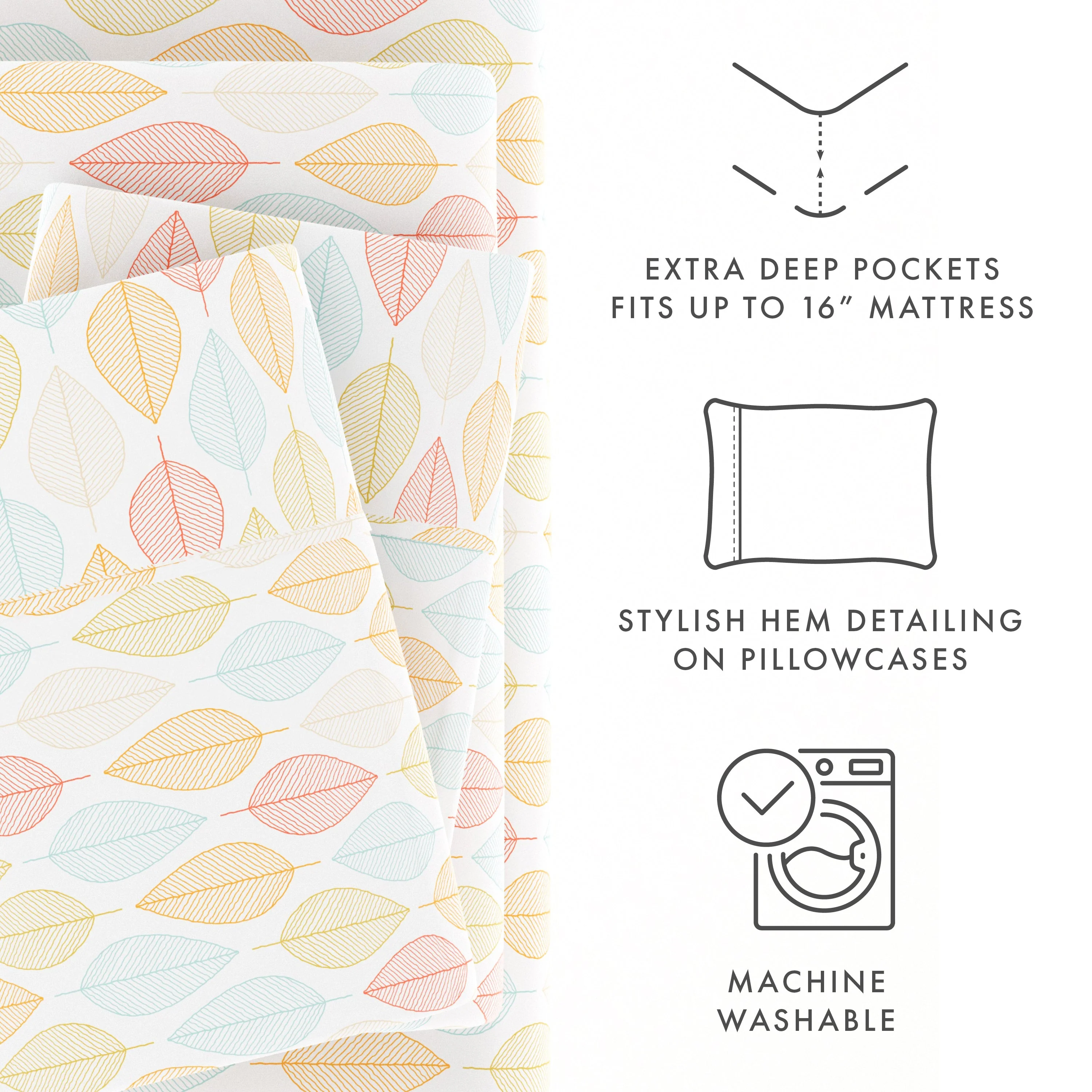 Leaf Pattern 4-Piece Sheet Set (Sale) - Image 7