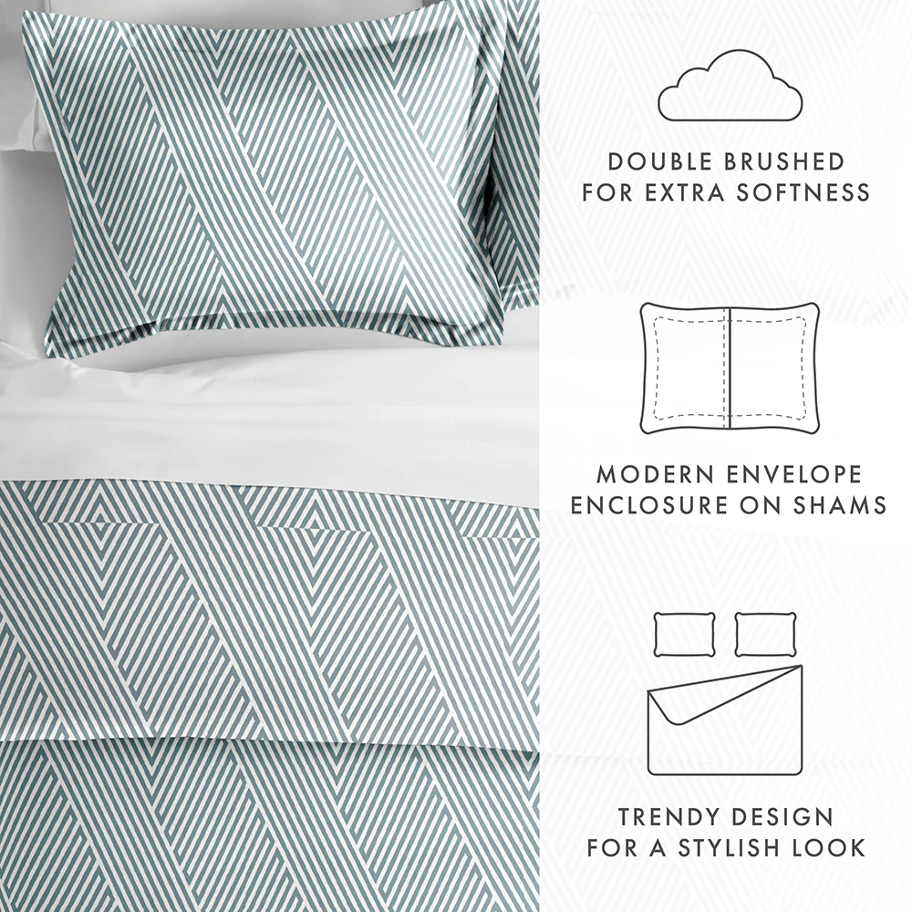 Modern Diagonal Pattern 3-Piece Duvet Cover Set (Sale) - Image 8