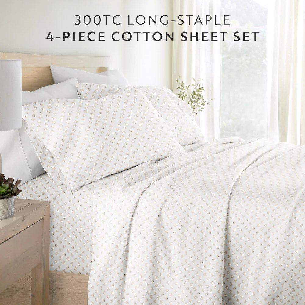 Moon Daisies 4-Piece Long Staple Cotton Sheet Set (Sale) - Image 5
