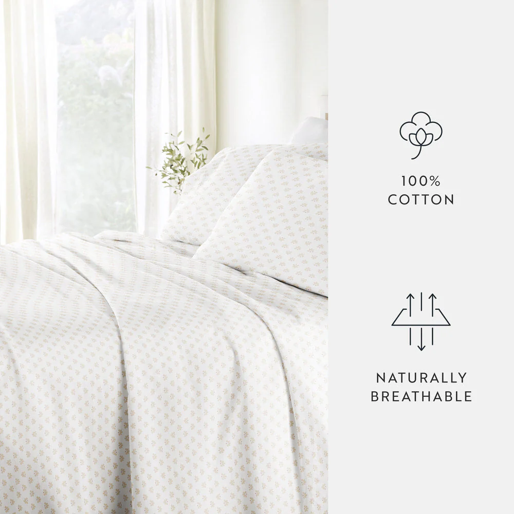 Moon Daisies 4-Piece Long Staple Cotton Sheet Set (Sale) - Image 8