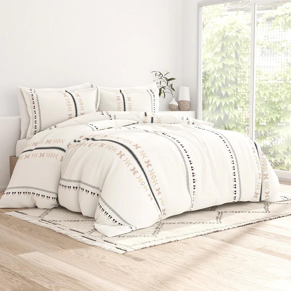 Natural Geo Lines Pattern 3-Piece Duvet Cover Set (Sale) - Image 2