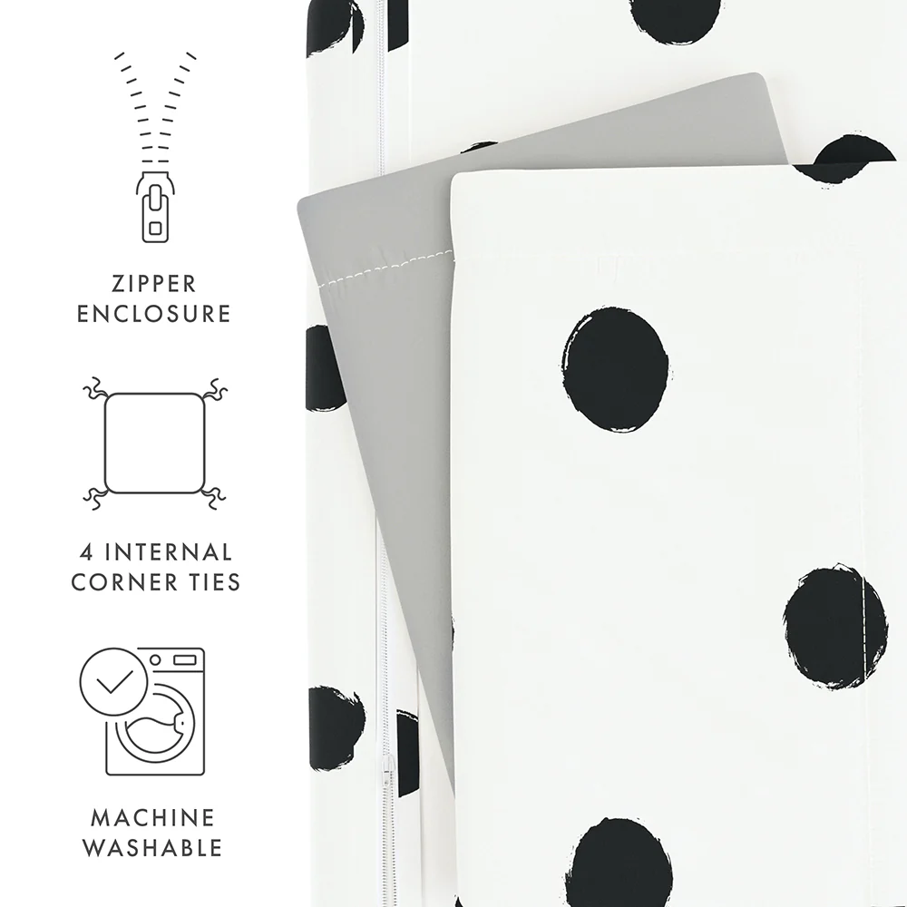 Painted Polkadot Pattern 3-Piece Reversible Duvet Cover Set (Sale) - Image 11