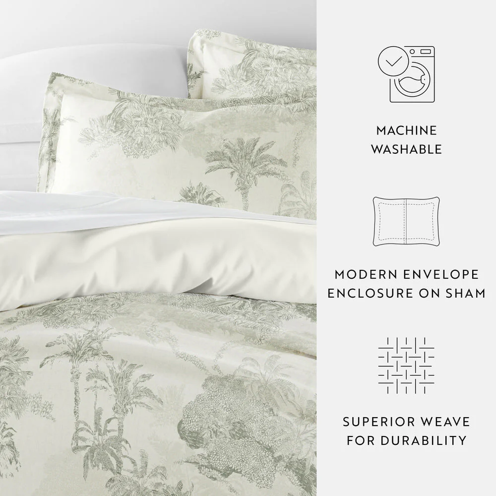 Paradise Toile Pattern 3-Piece Reversible Duvet Cover Set (Sale) - Image 13