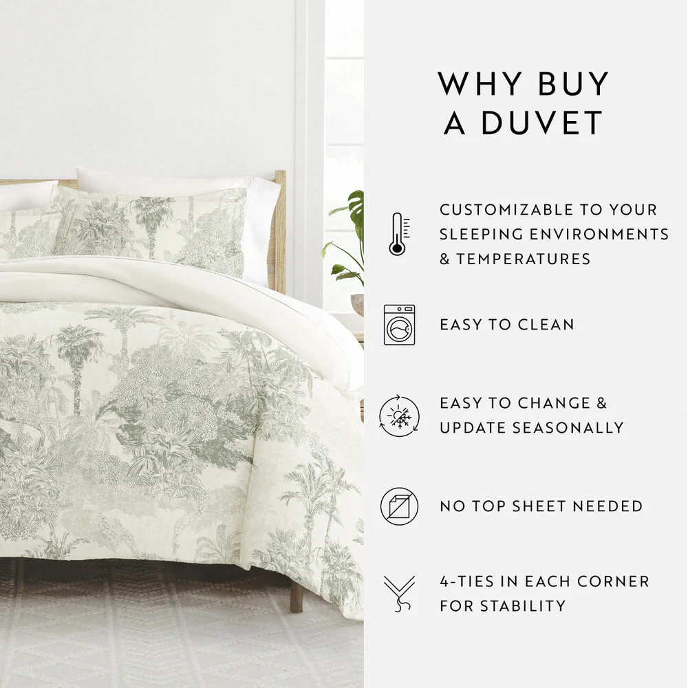 Paradise Toile Pattern 3-Piece Reversible Duvet Cover Set (Sale) - Image 15