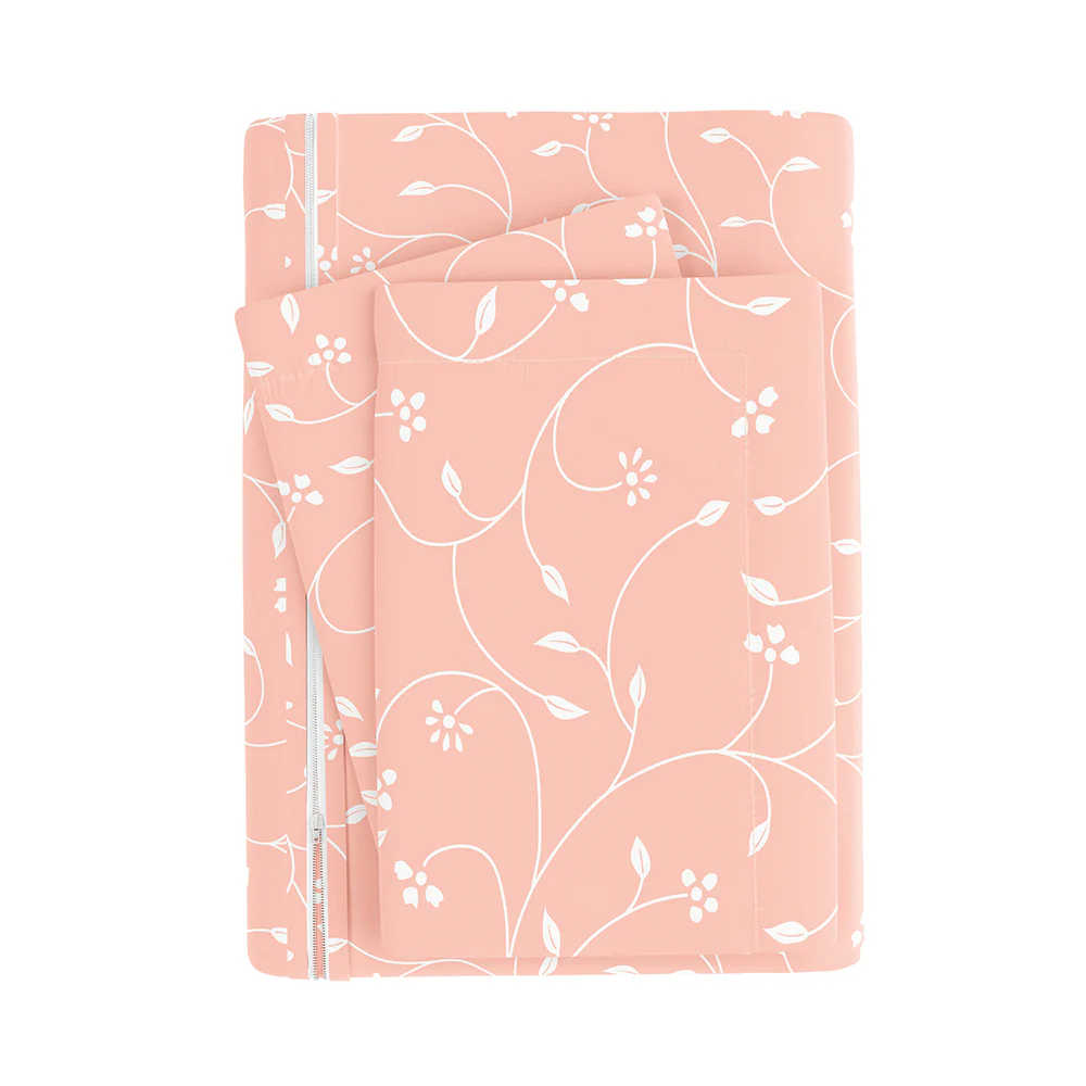Pink Buds Pattern 3-Piece Duvet Cover Set (Sale) - Image 6