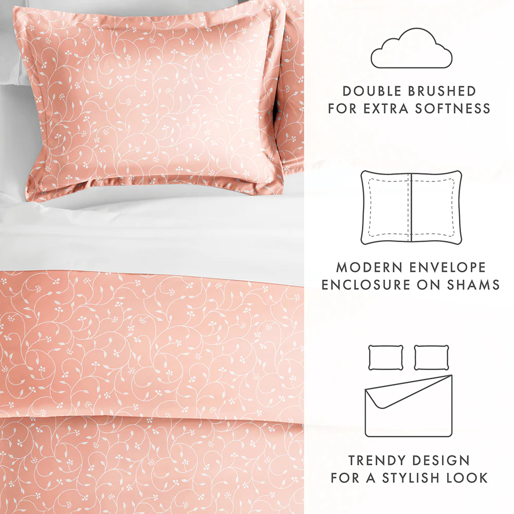 Pink Buds Pattern 3-Piece Duvet Cover Set (Sale) - Image 8