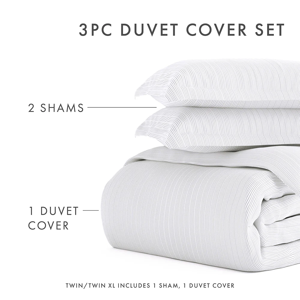 Pinstriped Pattern 3-Piece Duvet Cover Set (Sale) - Image 11