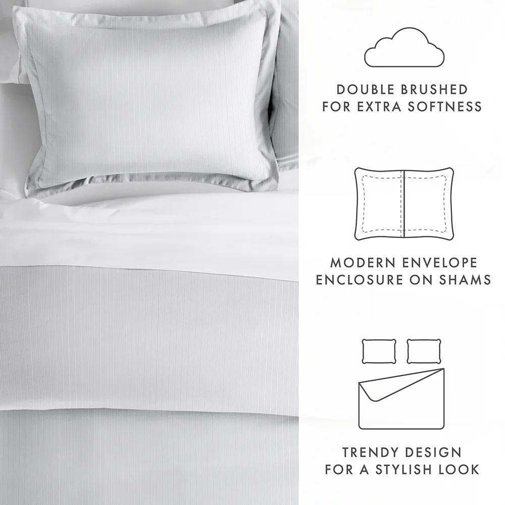 Pinstriped Pattern 3-Piece Duvet Cover Set (Sale) - Image 8