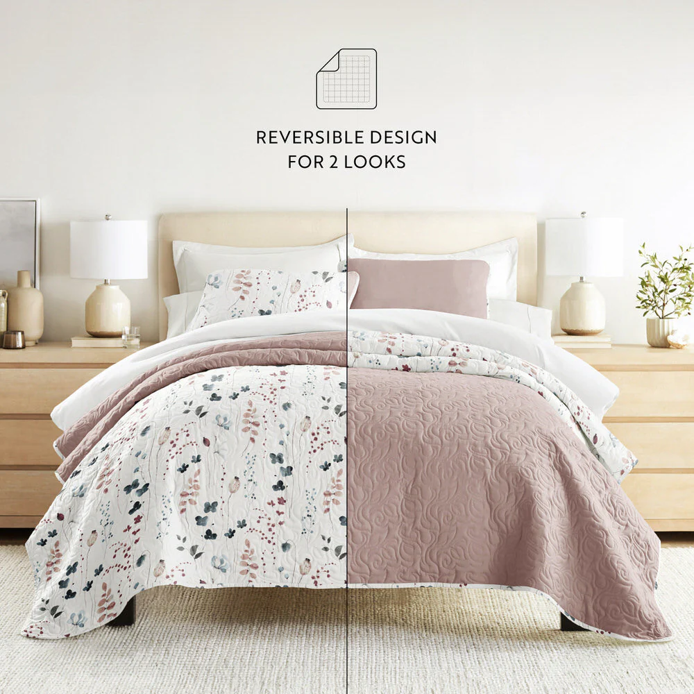 Poppy Bloom Reversible Quilted Coverlet Set (Sale) - Image 8