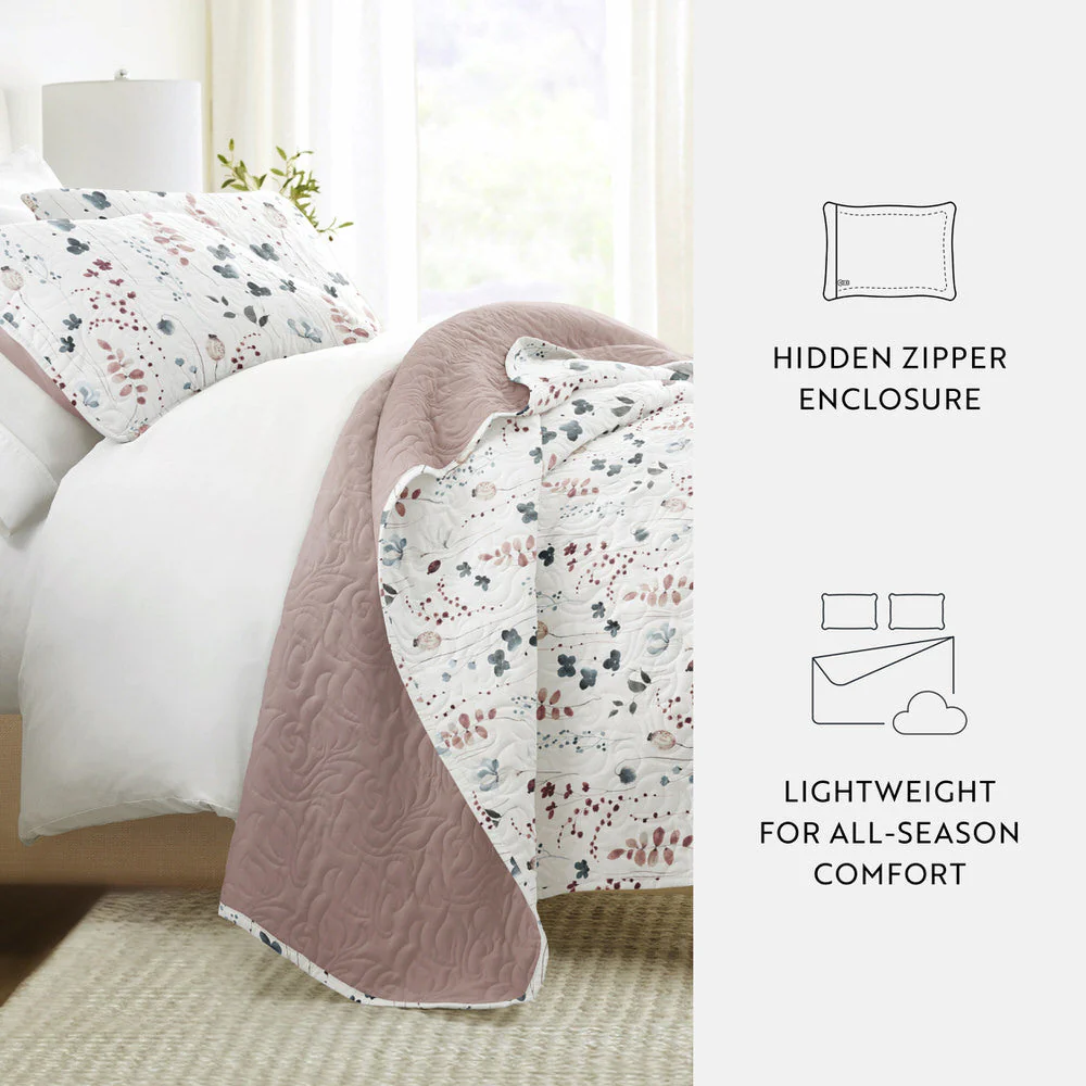 Poppy Bloom Reversible Quilted Coverlet Set (Sale) - Image 9