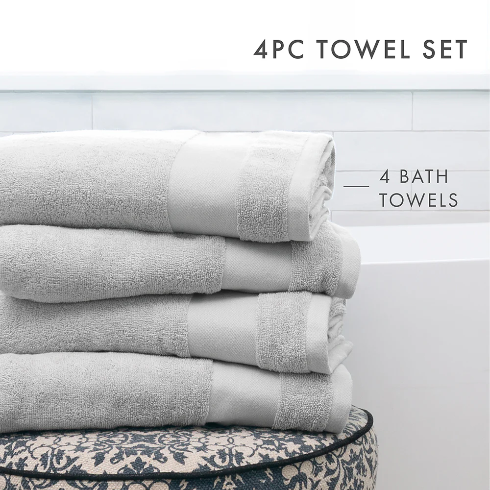 Ultra Soft 100% Cotton 4-Piece Bath Towel Set (Sale) - Image 10