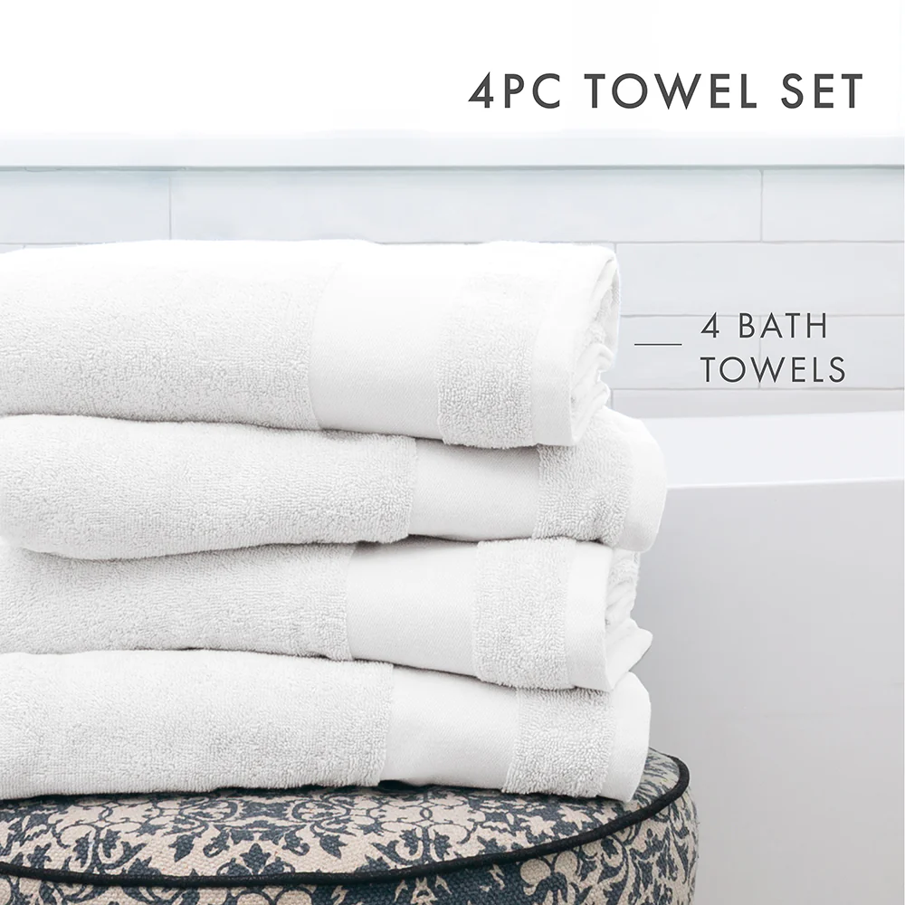 Ultra Soft 100% Cotton 4-Piece Bath Towel Set (Sale) - Image 9
