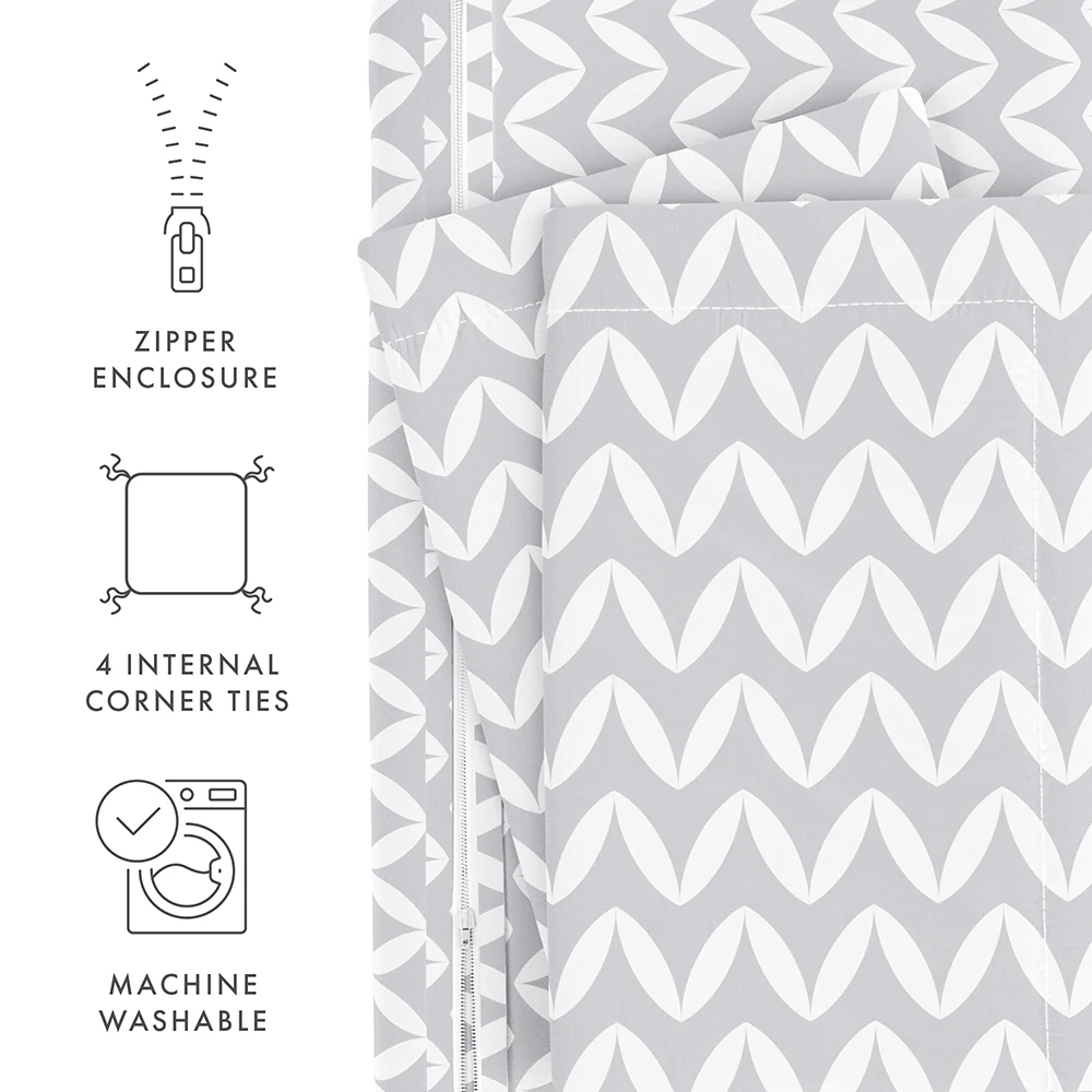 Puffed Chevron Pattern 3-Piece Duvet Cover Set (Sale) - Image 27