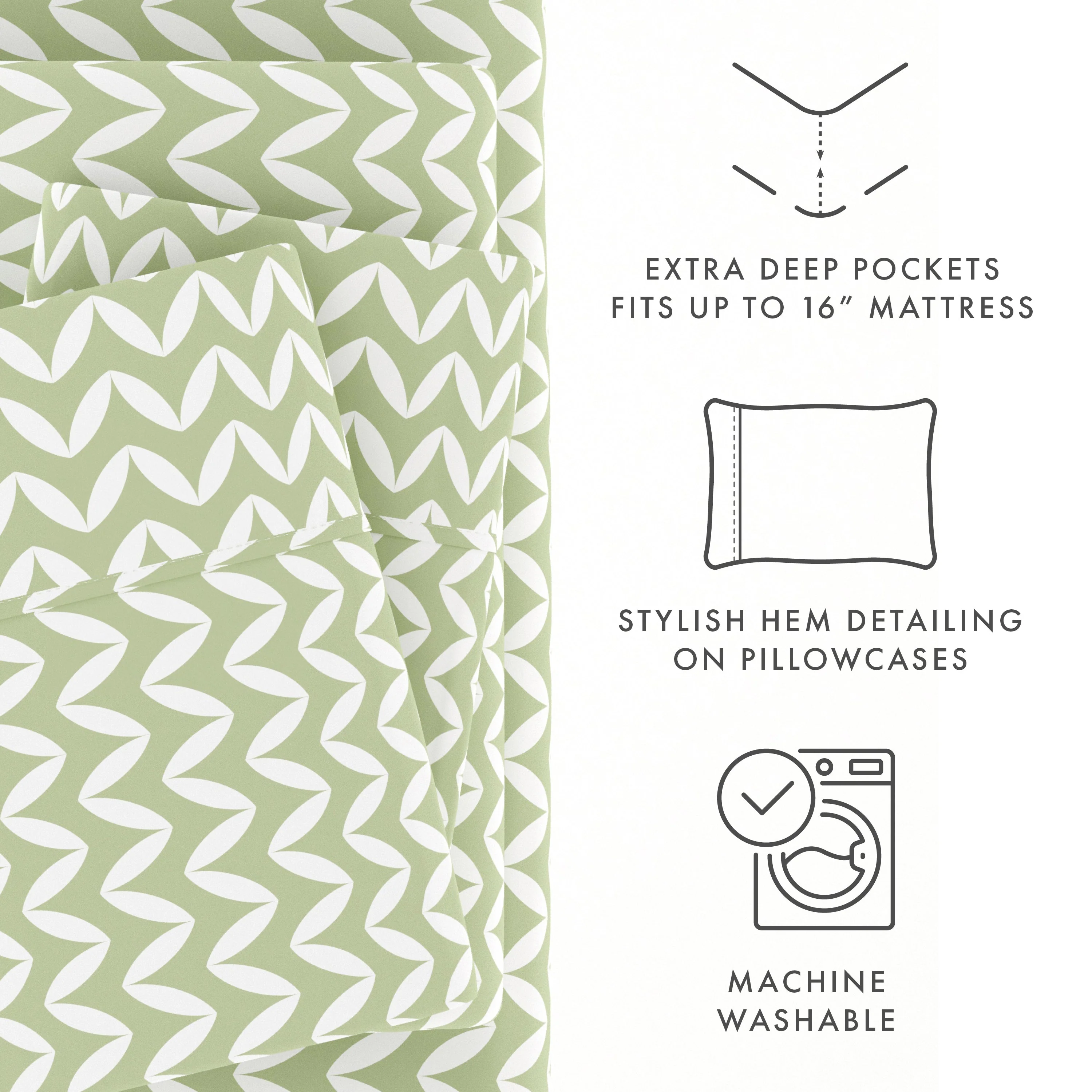 Puffed Chevron Pattern 4-Piece Sheet Set (Sale) - Image 20