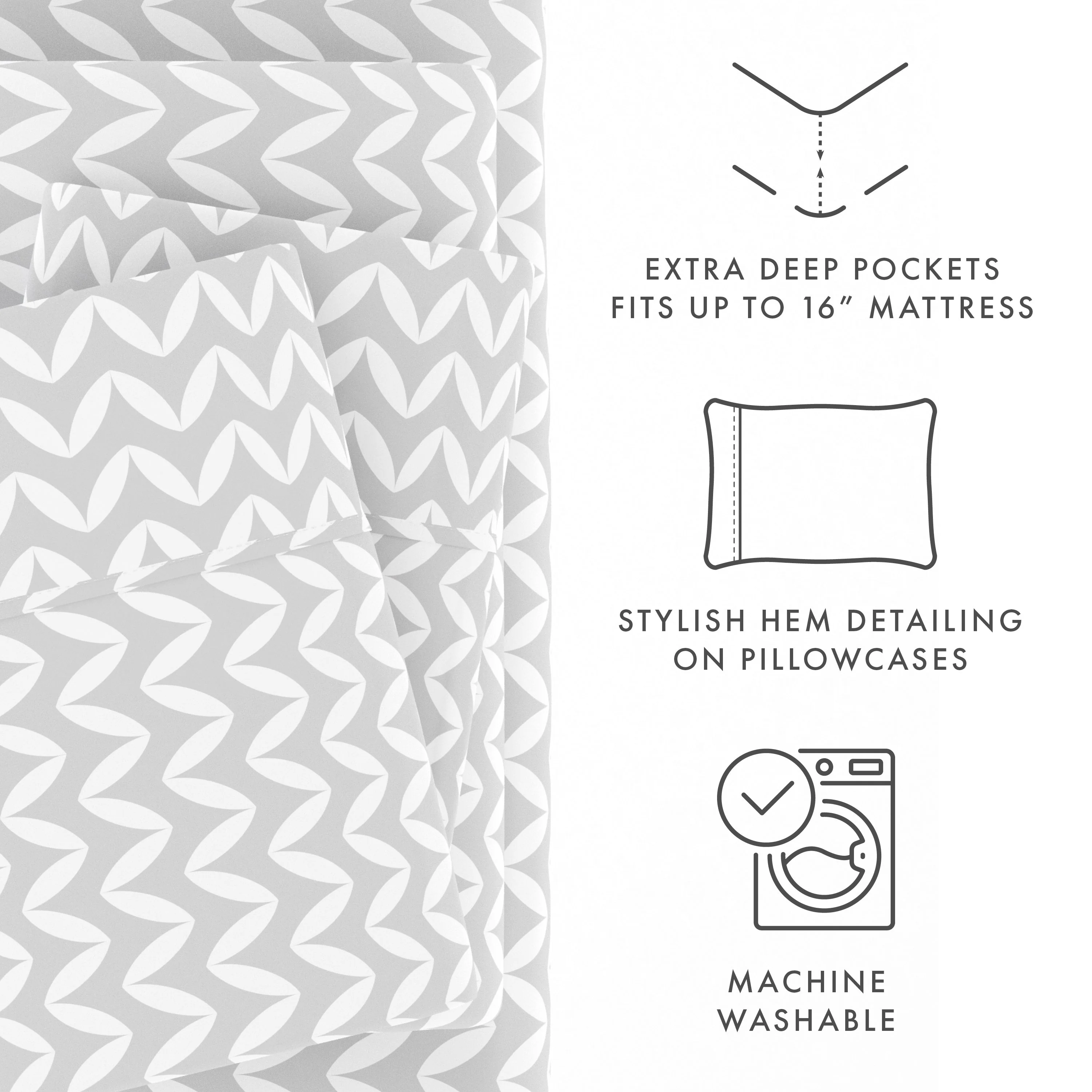 Puffed Chevron Pattern 4-Piece Sheet Set (Sale) - Image 21