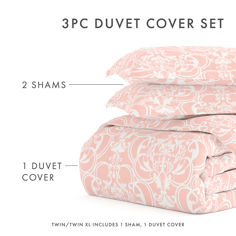 Romantic Damask Pattern 3-Piece Duvet Cover Set (Sale) - Image 11