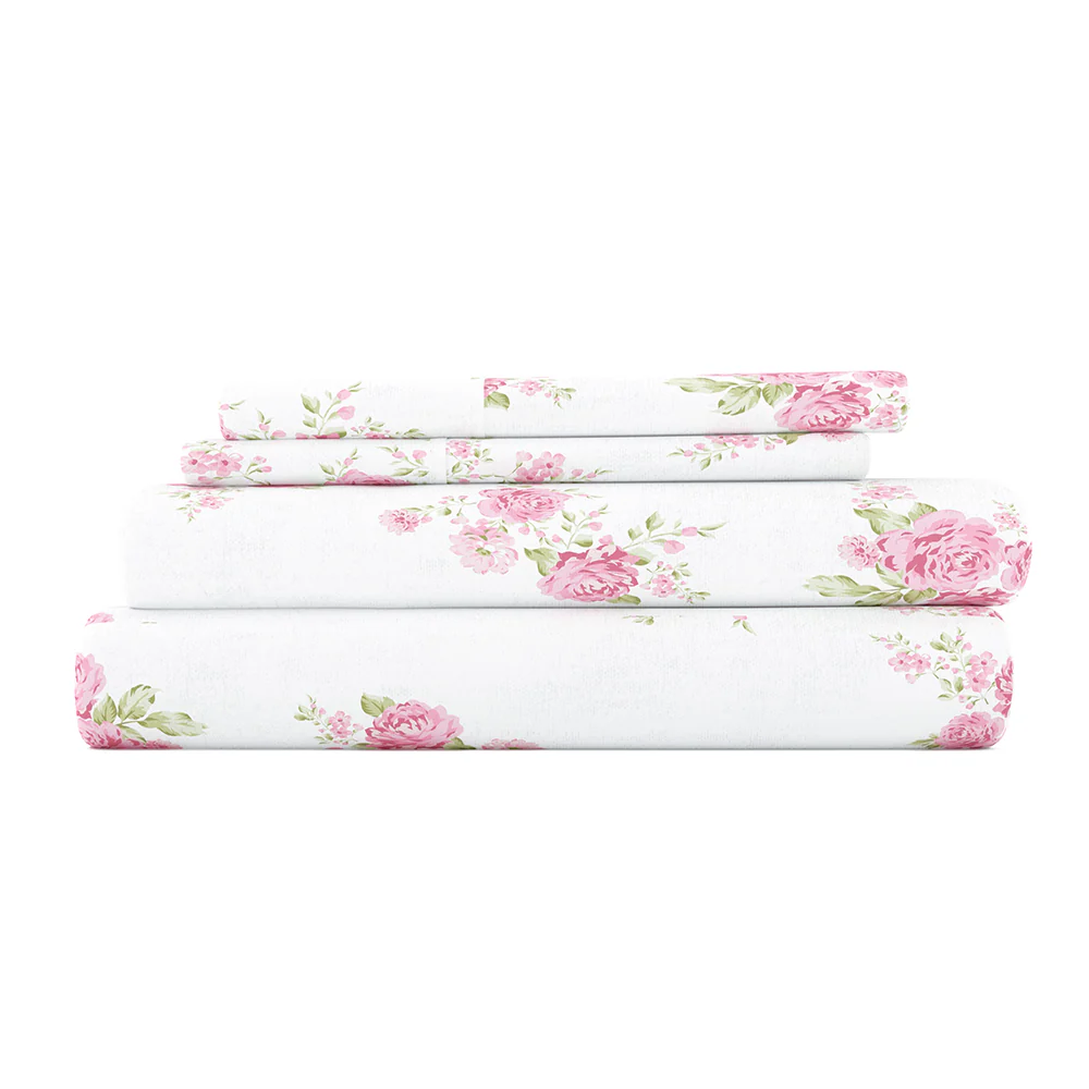 Rose Bunch 4-Piece Flannel Sheet Set (Sale) - Image 2