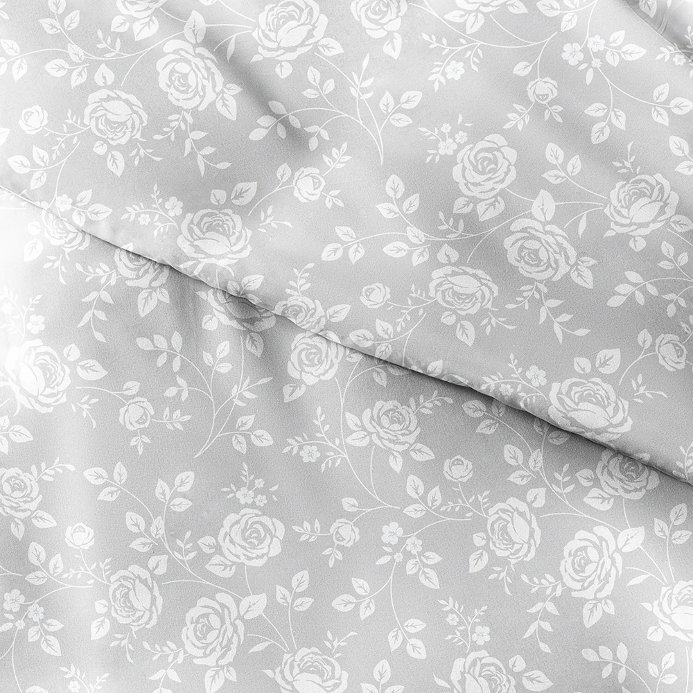 Rose Gray Pattern 3-Piece Duvet Cover Set (Sale) - Image 7