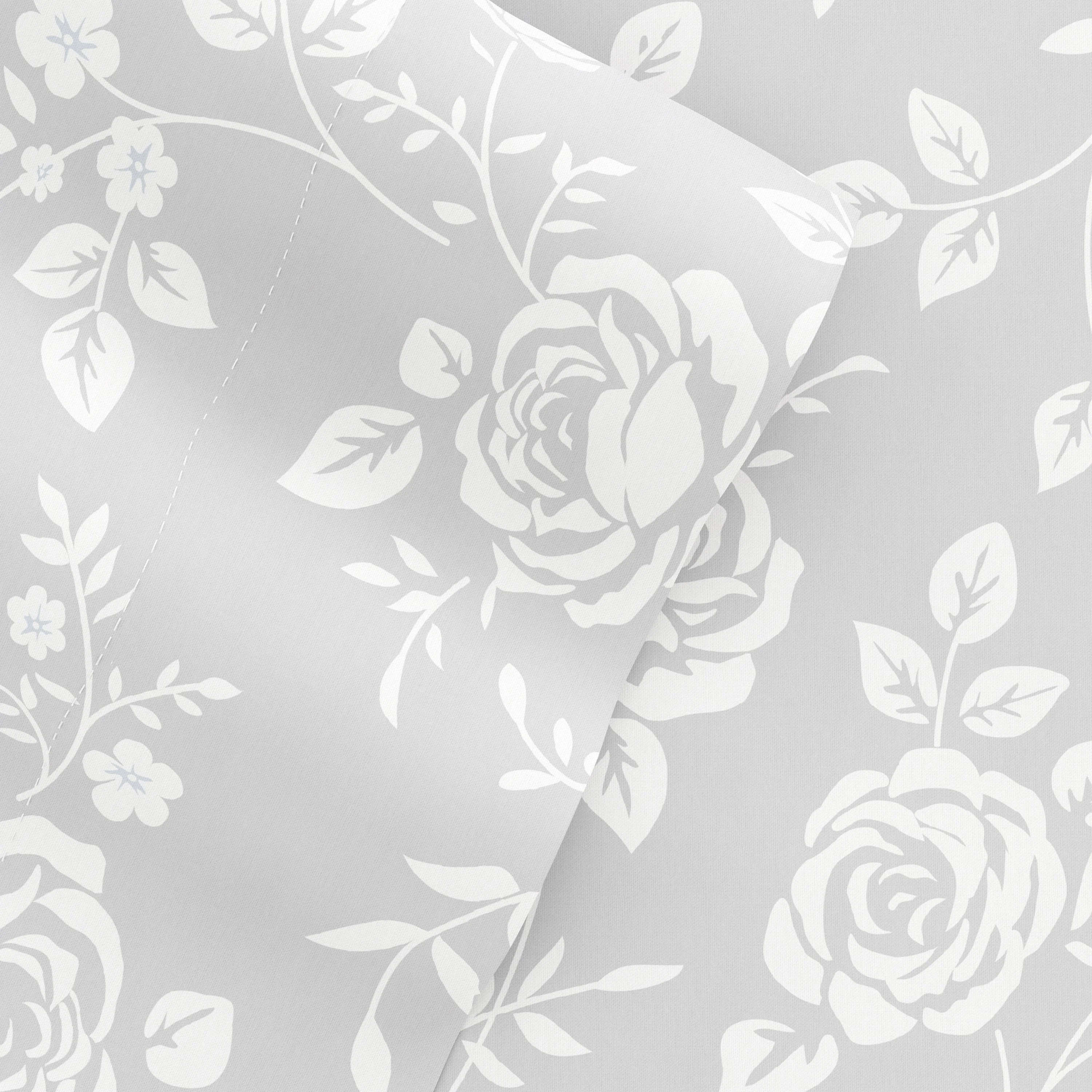 Rose Gray Pattern 4-Piece Sheet Set (Sale) - Image 2