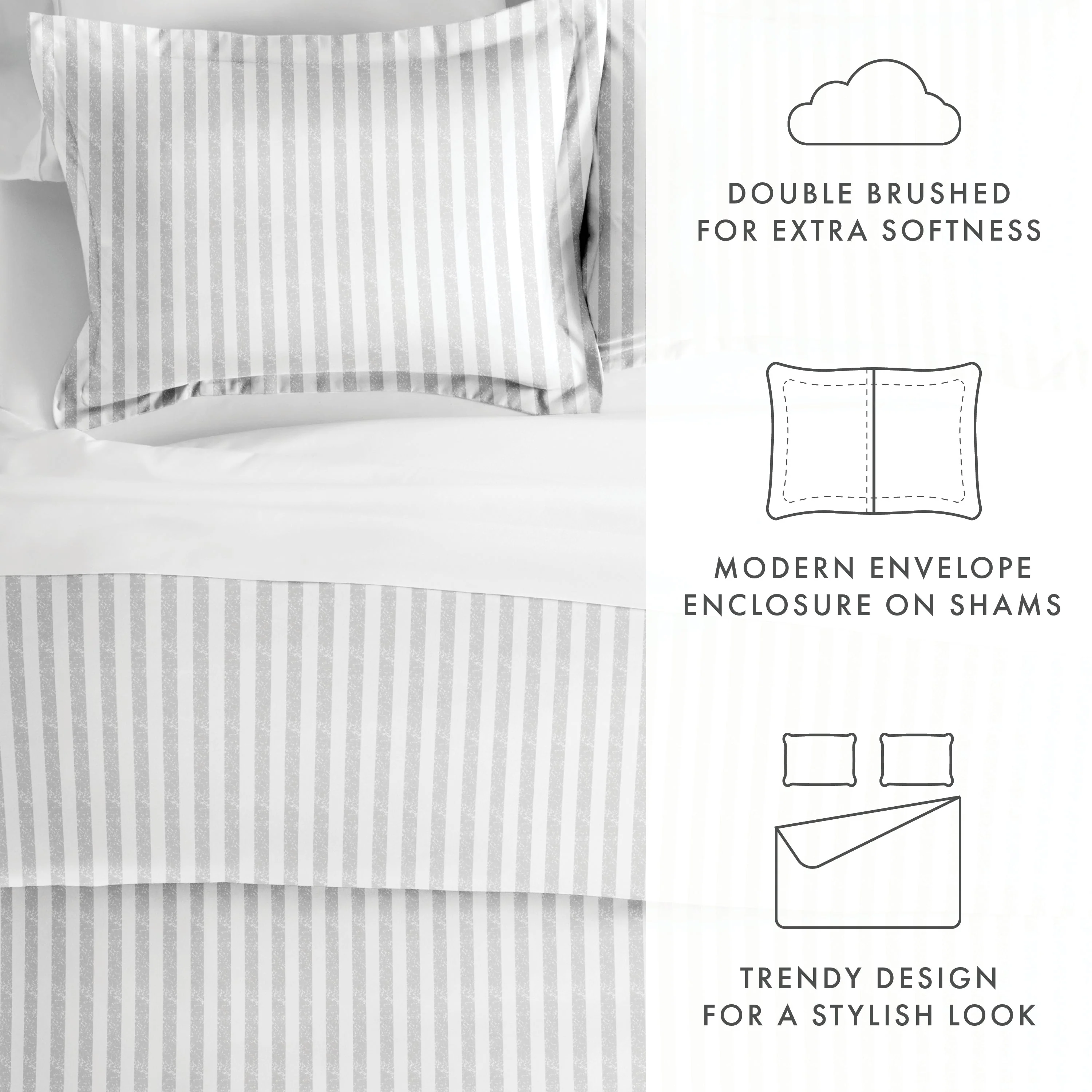 Sale - Rugged Stripes Pattern 3-Piece Duvet Cover Set - Image 23