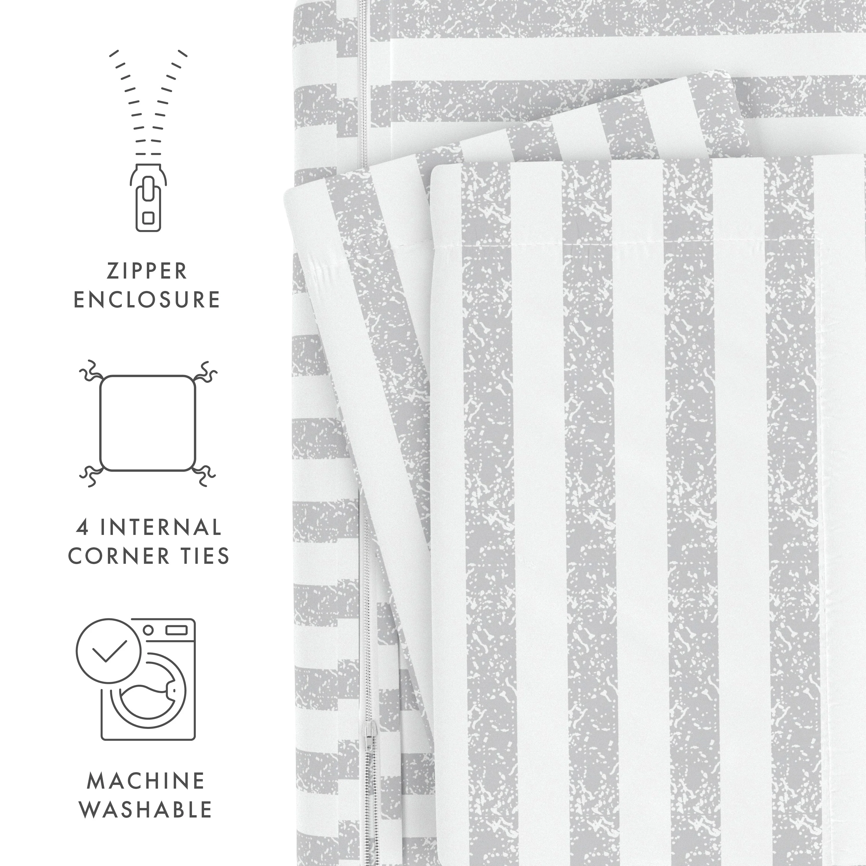 Sale - Rugged Stripes Pattern 3-Piece Duvet Cover Set - Image 30