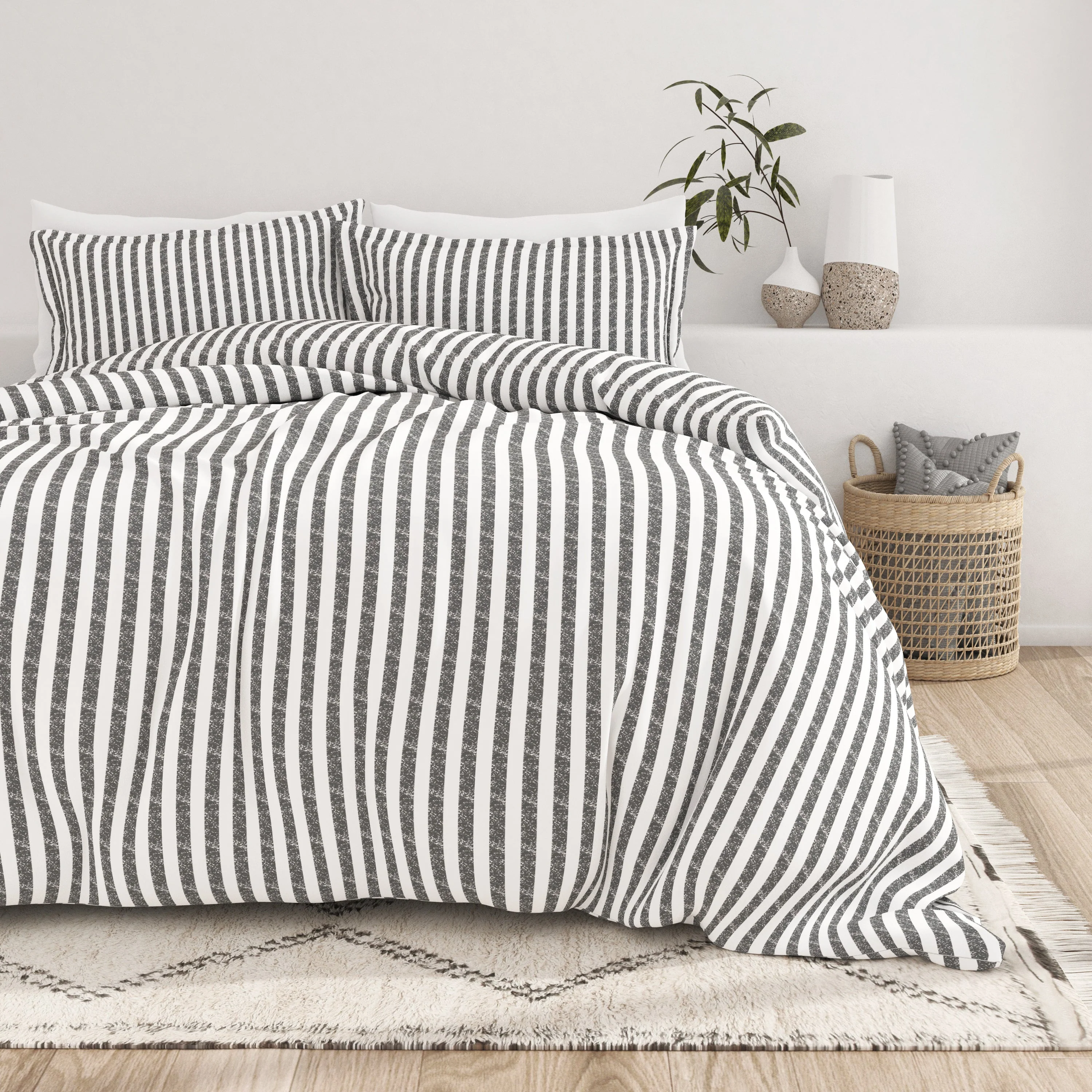 Sale - Rugged Stripes Pattern 3-Piece Duvet Cover Set - Image 8