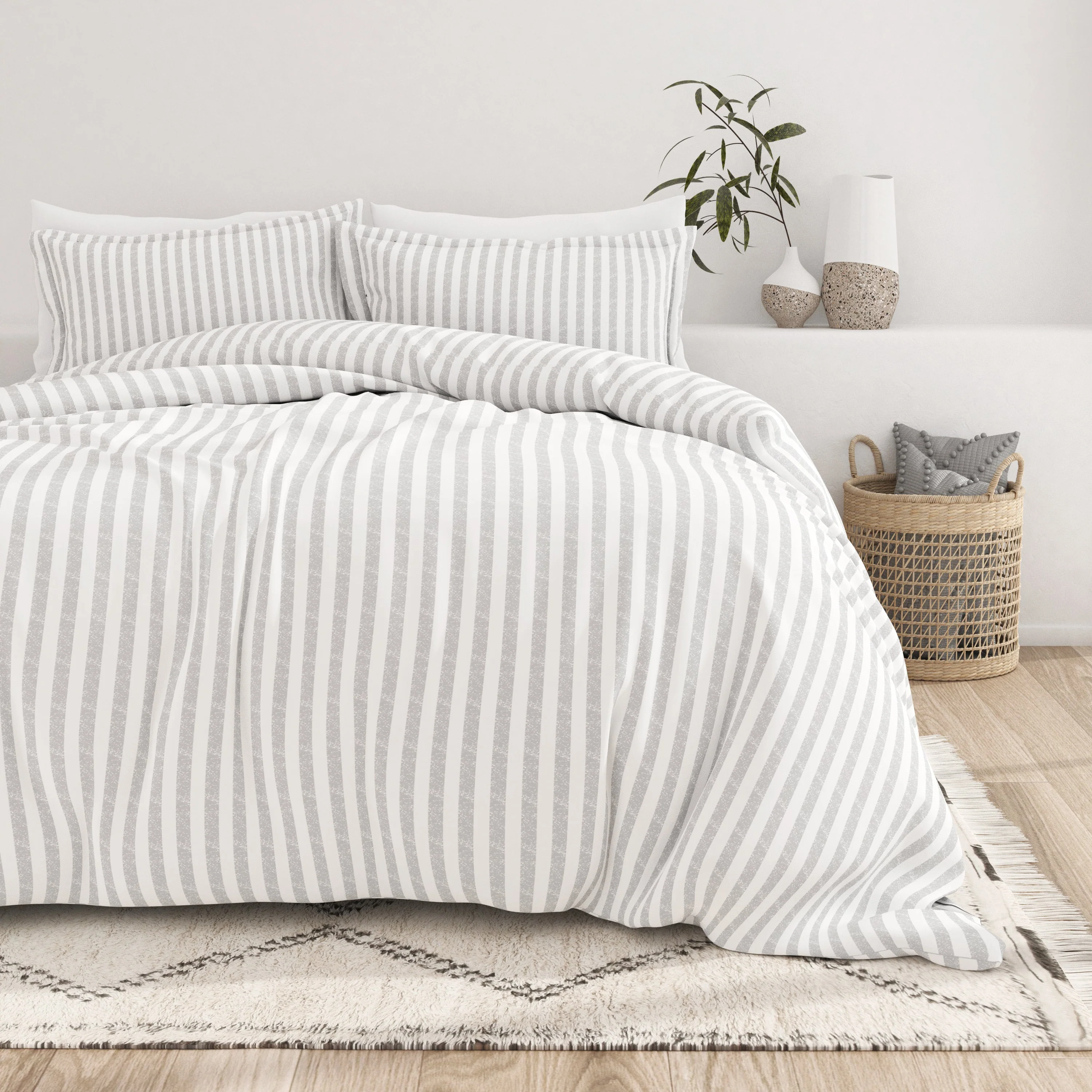 Sale - Rugged Stripes Pattern 3-Piece Duvet Cover Set - Image 9