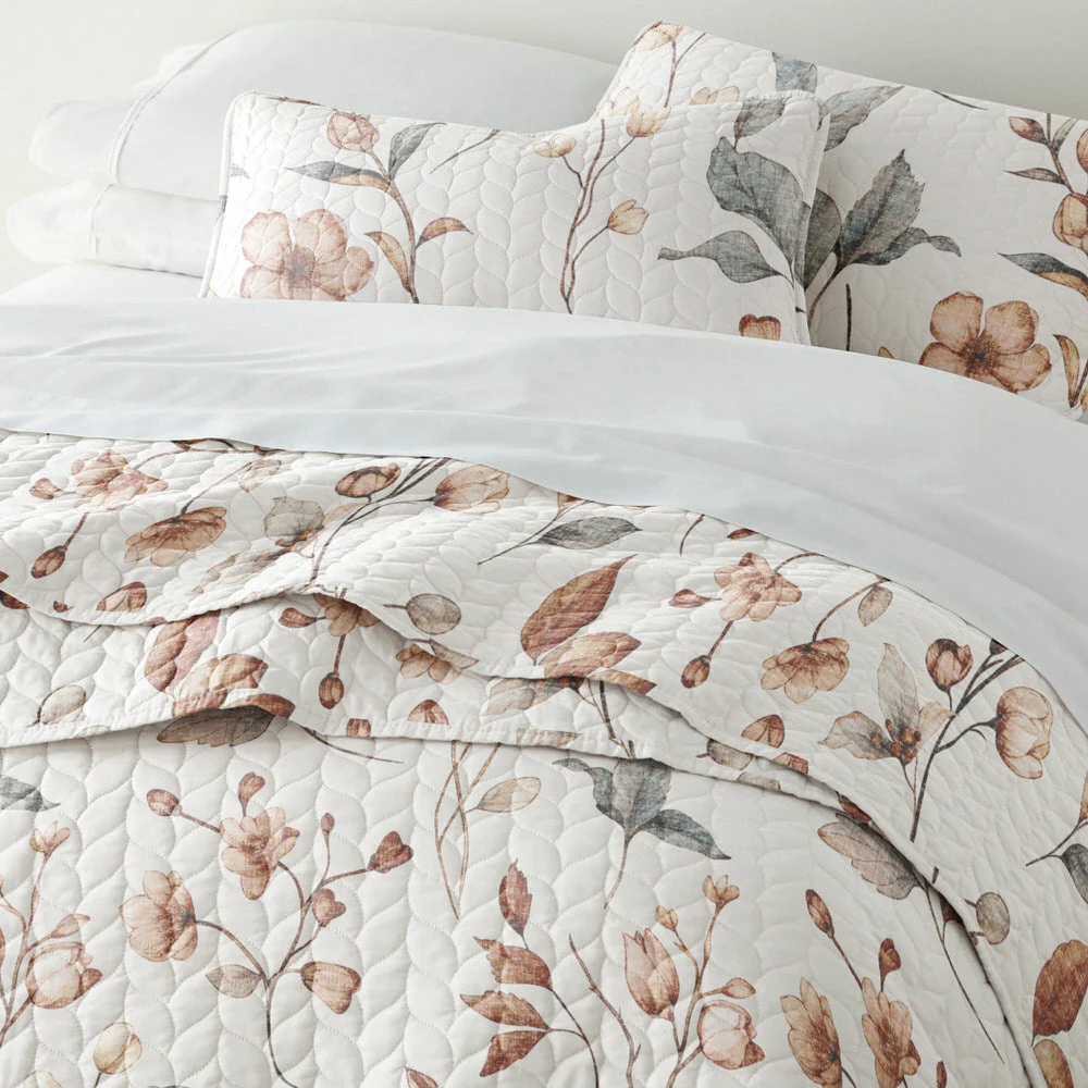 Russet Floral Quilted Coverlet Set (Sale) - Image 3