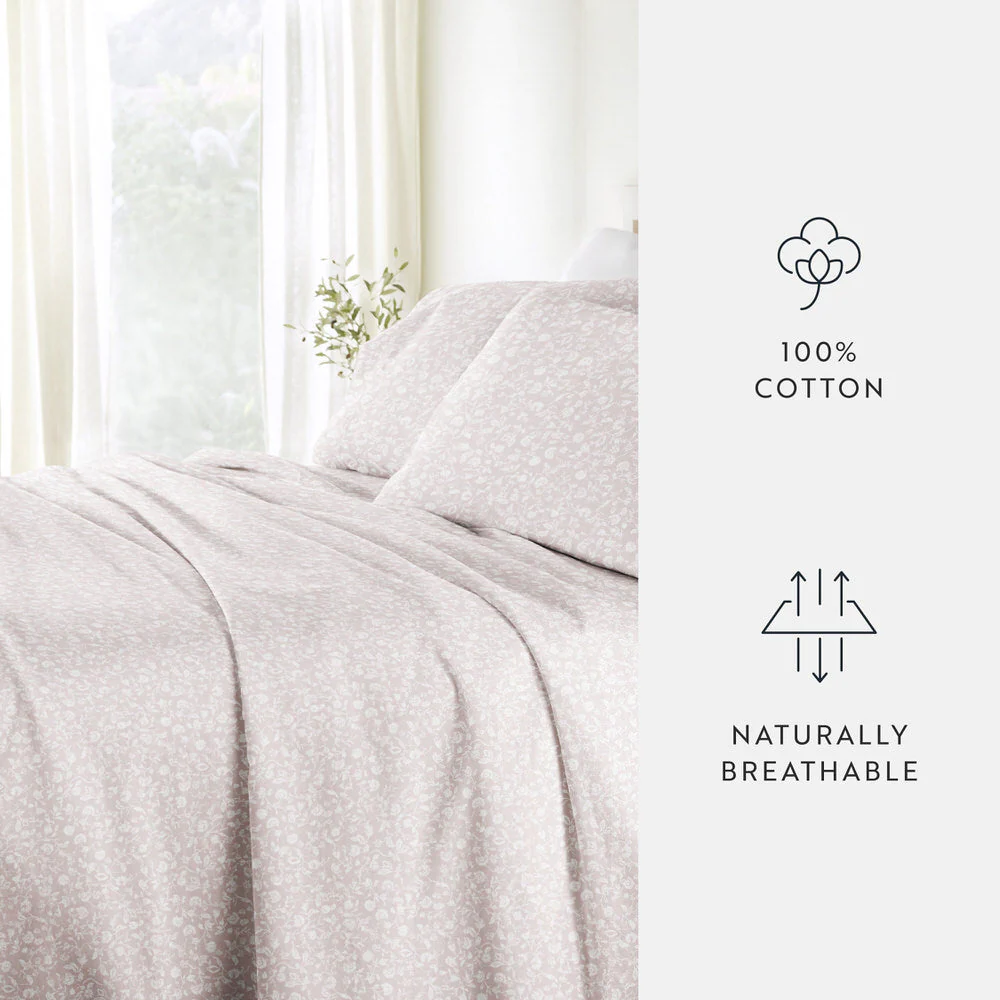 Rustic Jacobean 4-Piece Long Staple Cotton Sheet Set (Sale) - Image 15