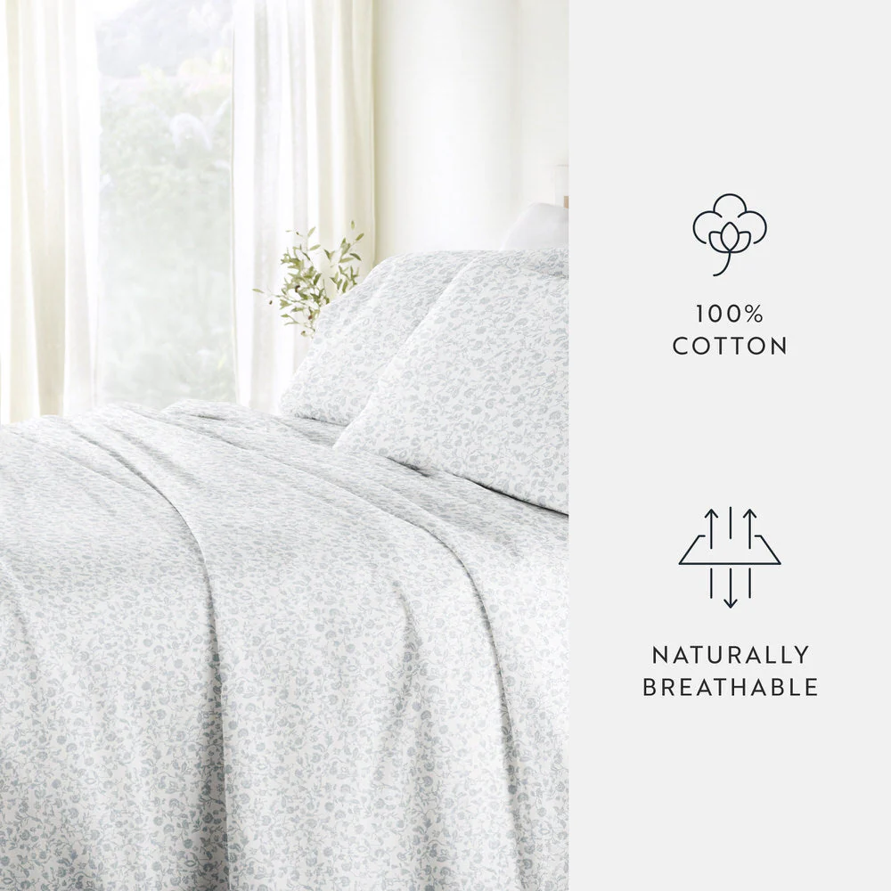 Rustic Jacobean 4-Piece Long Staple Cotton Sheet Set (Sale) - Image 16