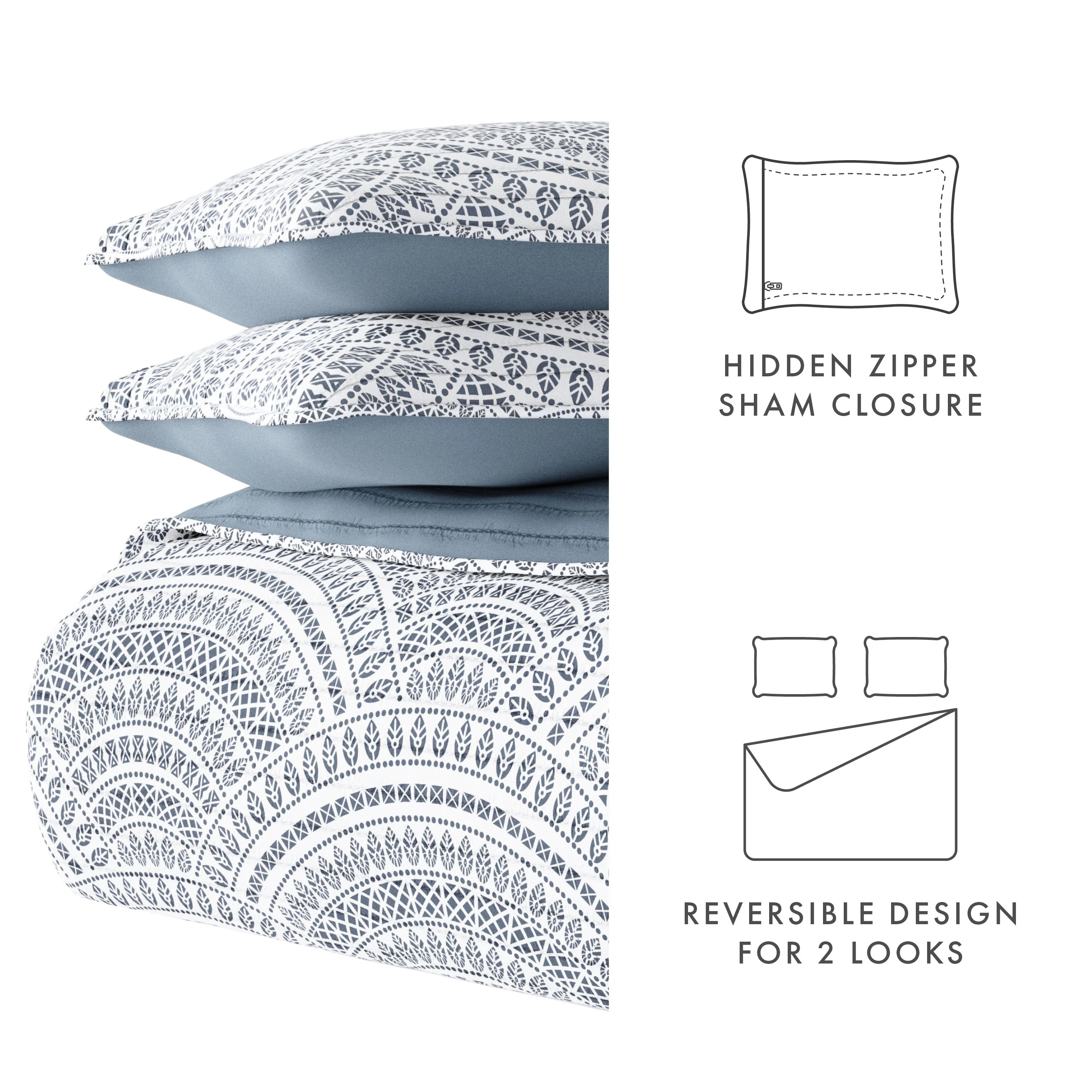 Sale - Scallop Reversible Quilted Coverlet Set - Image 40