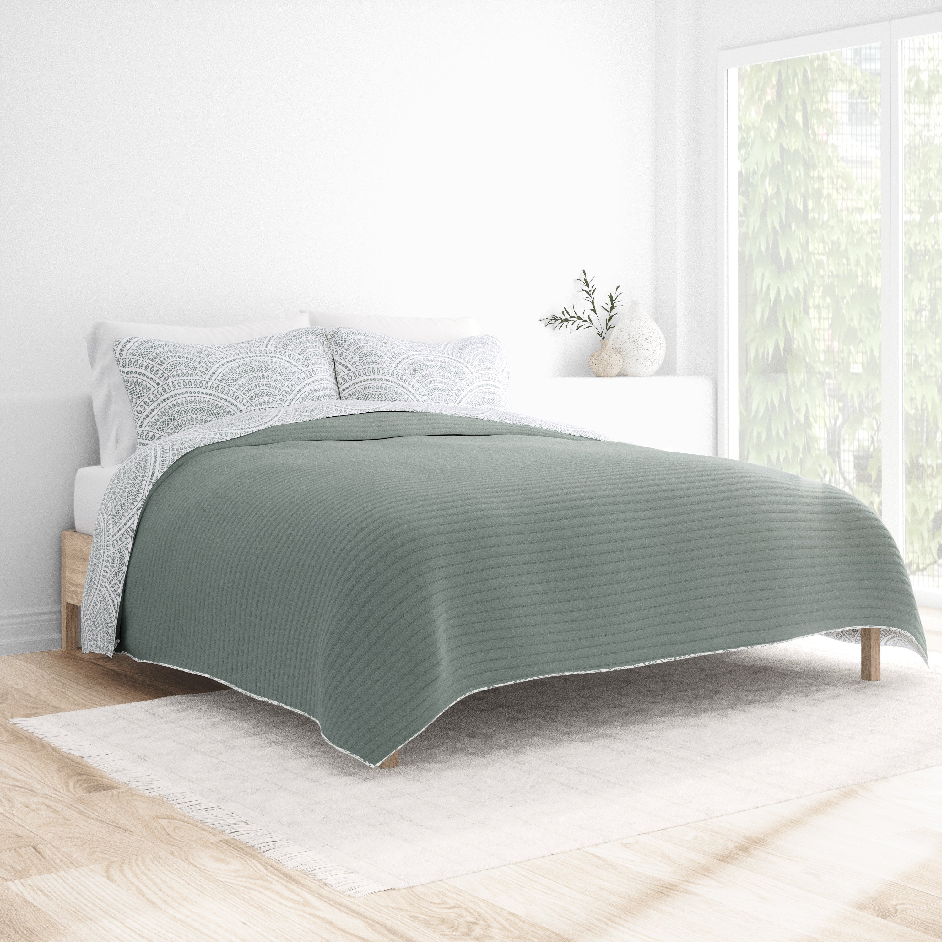 Sale - Scallop Reversible Quilted Coverlet Set - Image 7