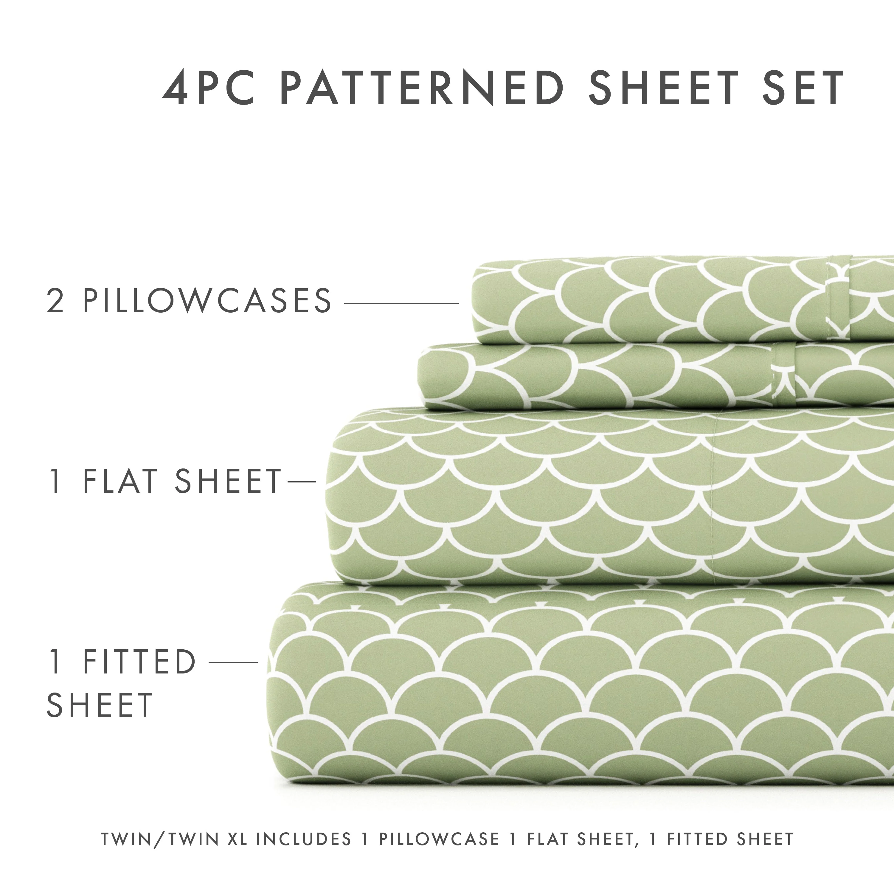 Scallops Pattern 4-Piece Sheet Set (Sale) - Image 15