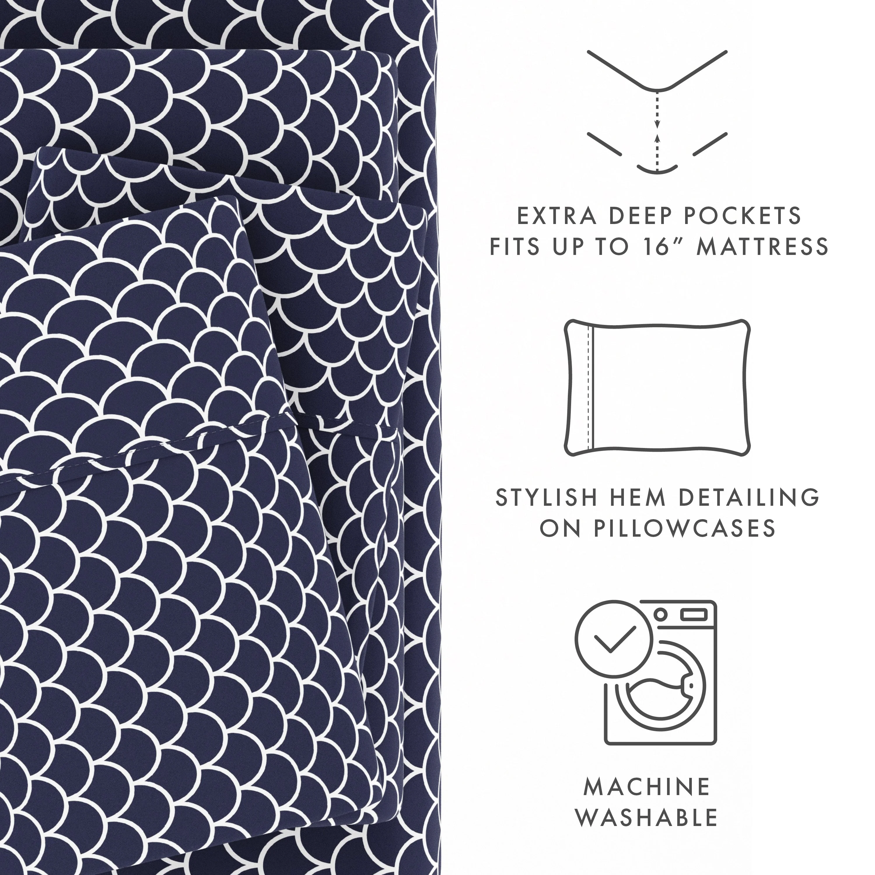 Scallops Pattern 4-Piece Sheet Set (Sale) - Image 22