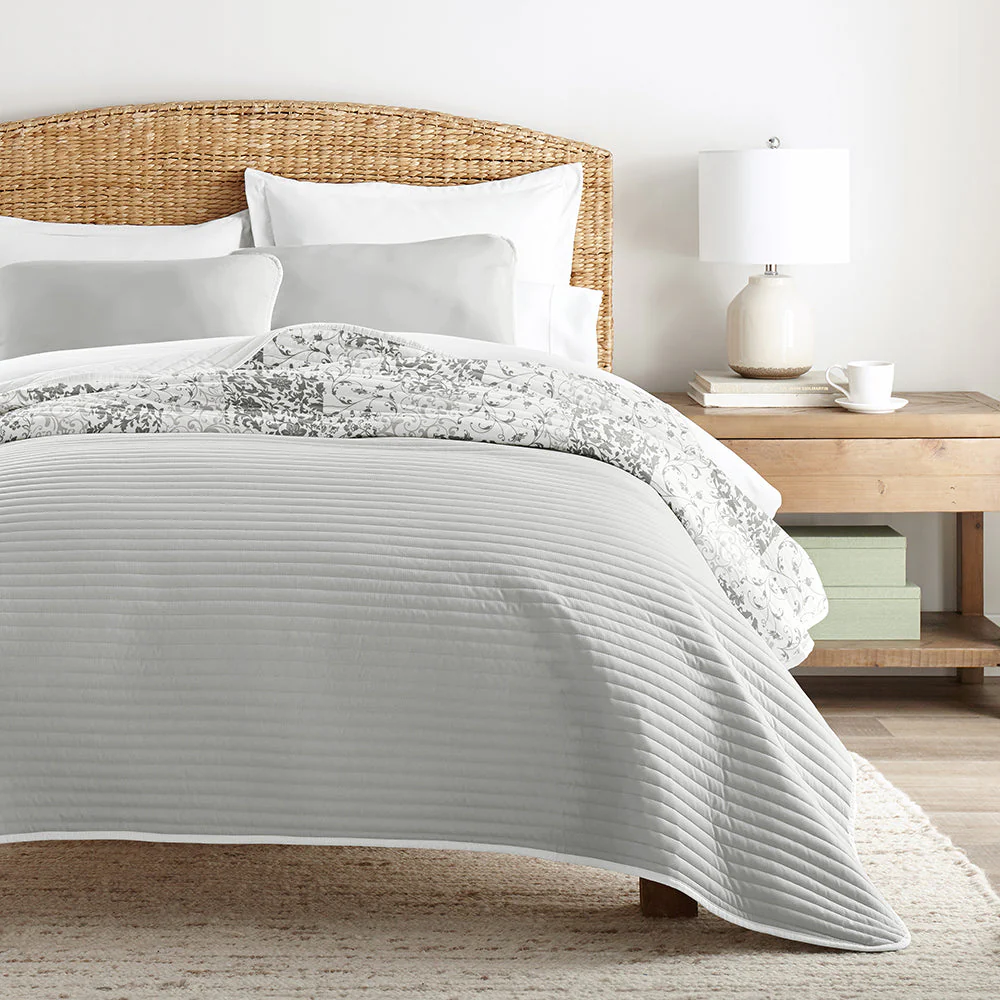 Scrolled Patchwork Reversible Quilted Coverlet Set (Sale) - Image 11