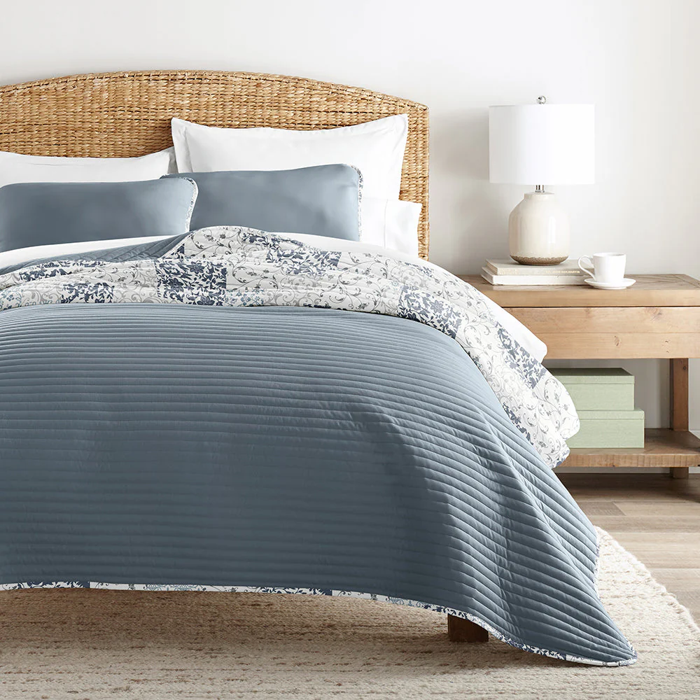 Scrolled Patchwork Reversible Quilted Coverlet Set (Sale) - Image 12