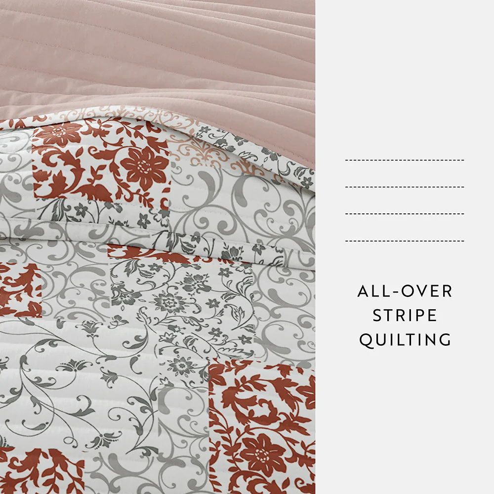 Scrolled Patchwork Reversible Quilted Coverlet Set (Sale) - Image 19