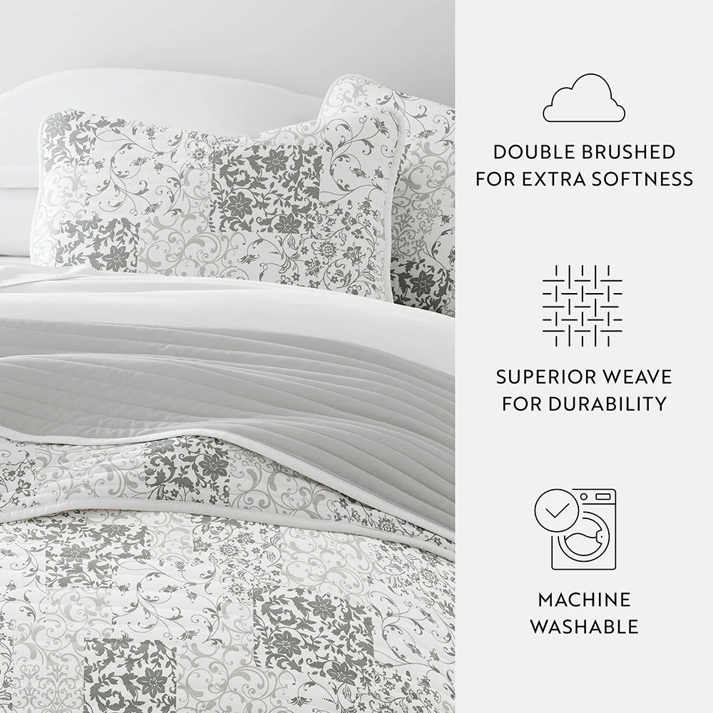 Scrolled Patchwork Reversible Quilted Coverlet Set (Sale) - Image 23