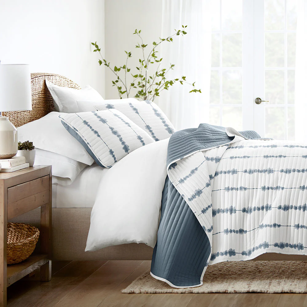 Shibori Reversible Quilted Coverlet Set (Sale)