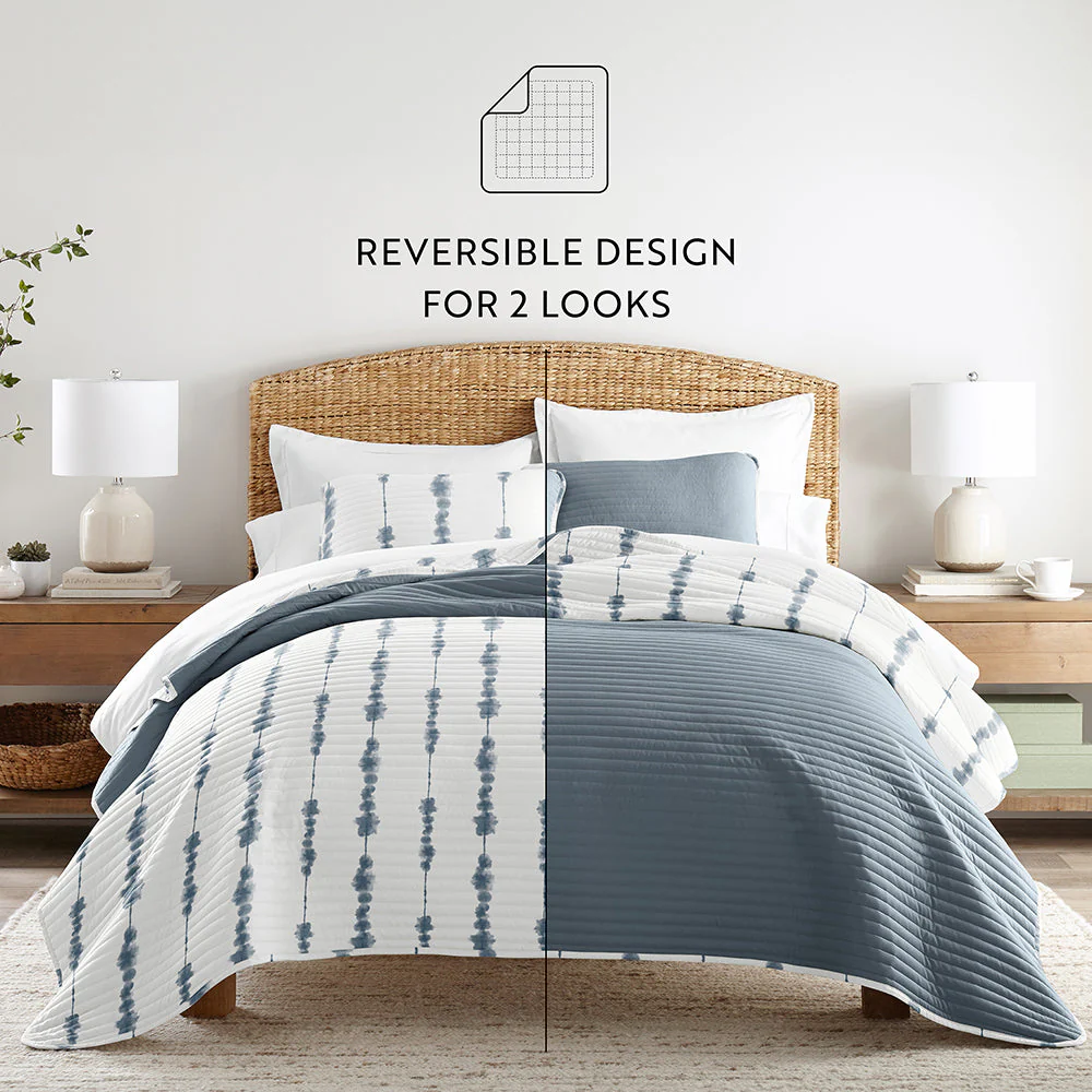 Shibori Reversible Quilted Coverlet Set (Sale) - Image 5