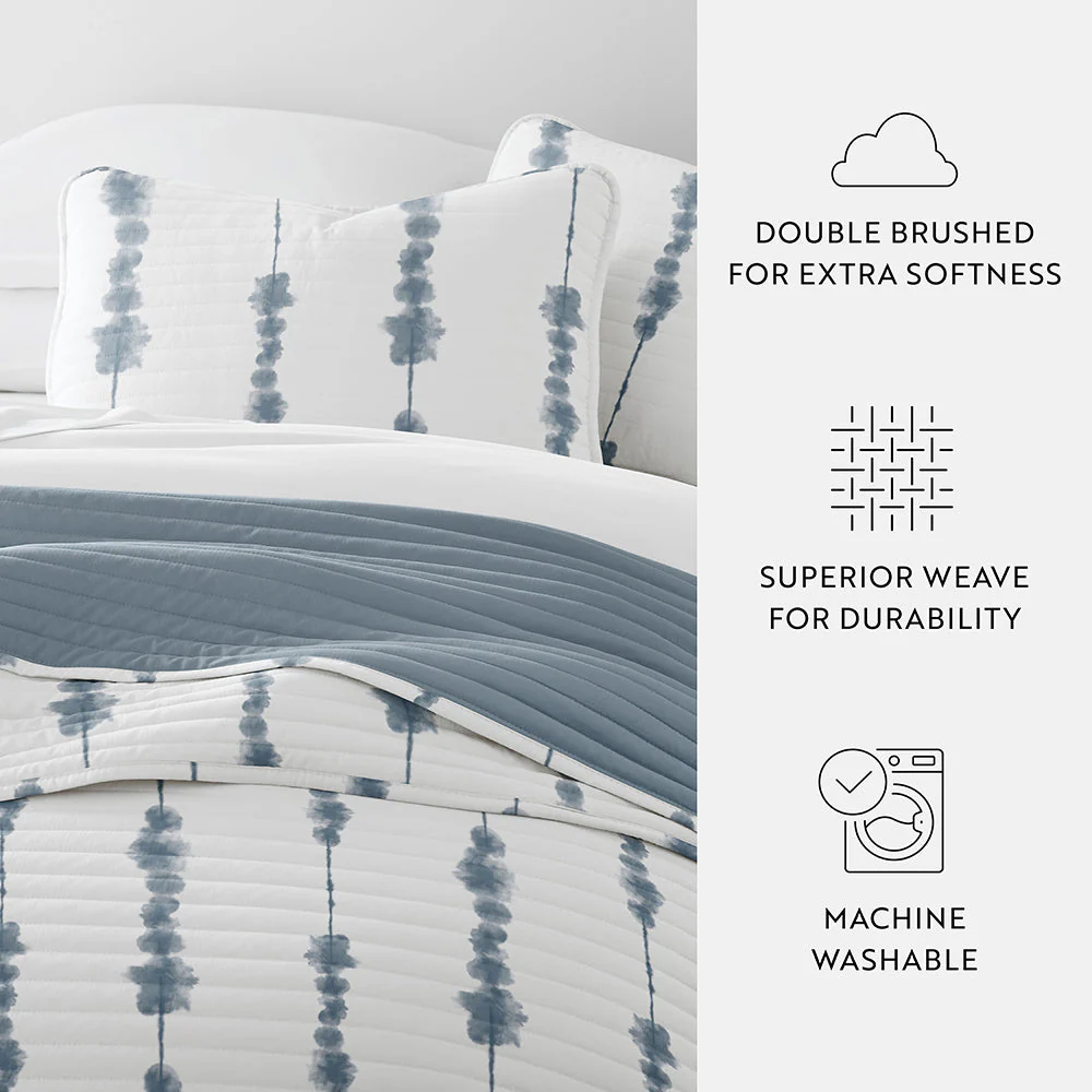 Shibori Reversible Quilted Coverlet Set (Sale) - Image 8